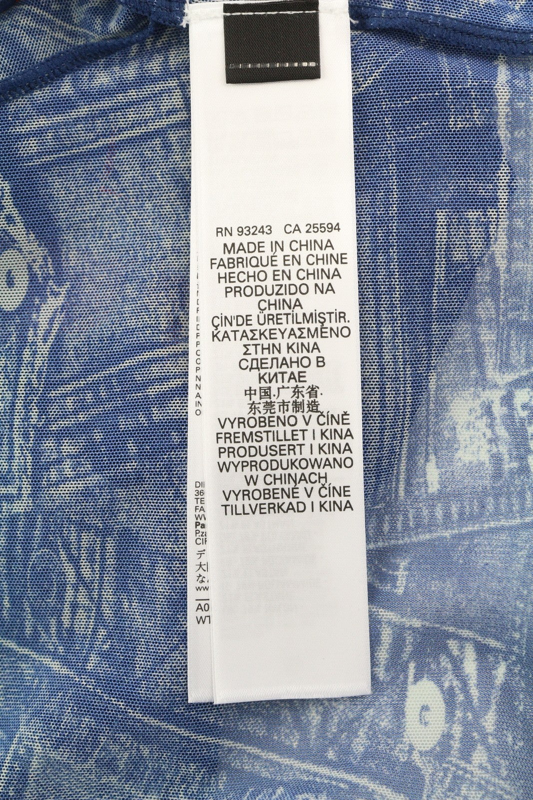 DIESEL Awtee-Briize-Wt28 Women's T-Shirt S Blue Washed Sheer Cropped