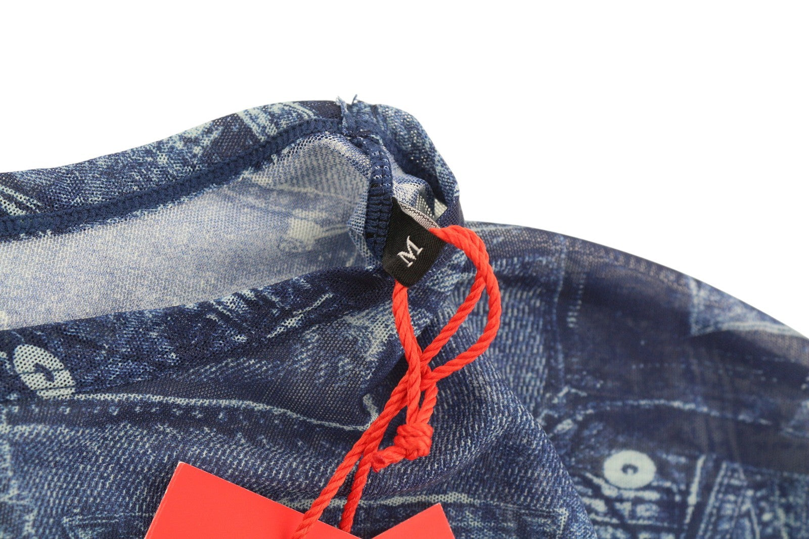 DIESEL Awtee-Briize-Wt28 Women's T-Shirt M Blue Washed Cropped Sheer Tee