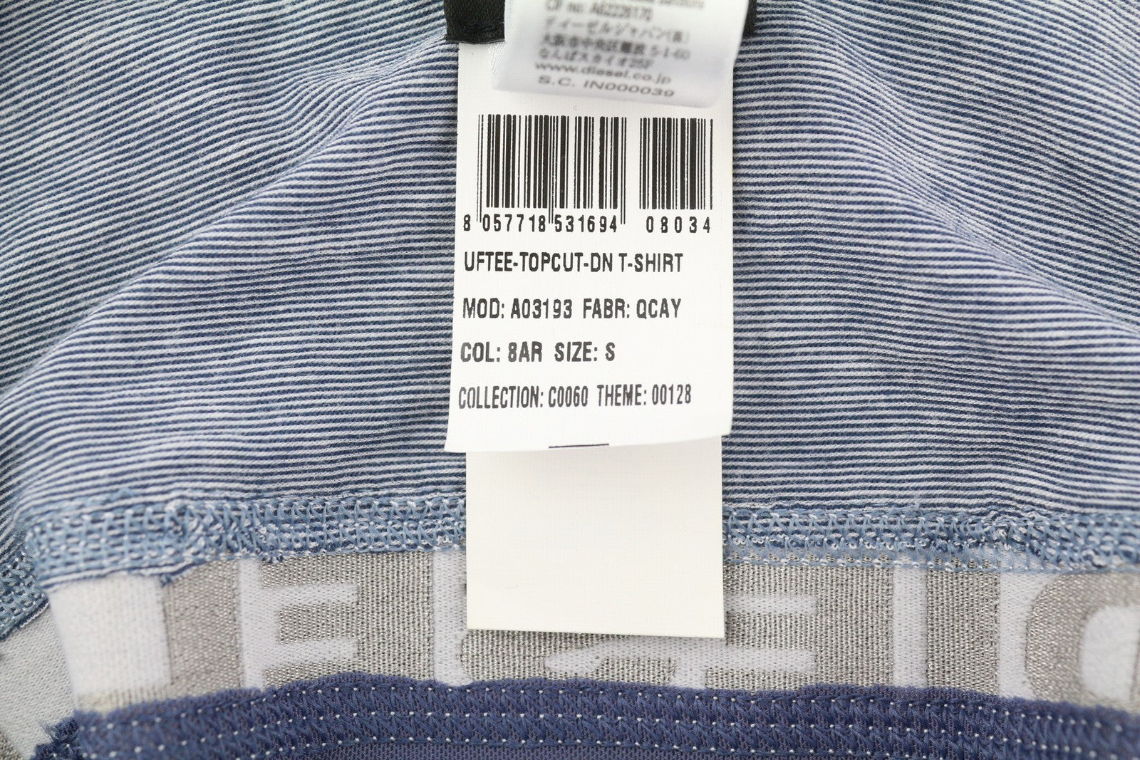 DIESEL Uftee-Topcut-Dn Women's T-Shirt S Cropped Melange Short Sleeve