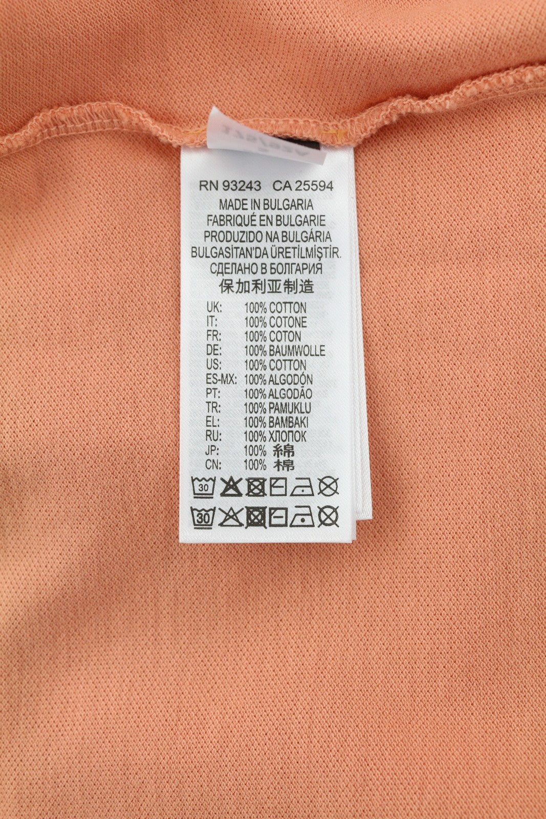 DIESEL T-Polo-Worky Men's T-Shirt S Peach Stretch Polo Half Button