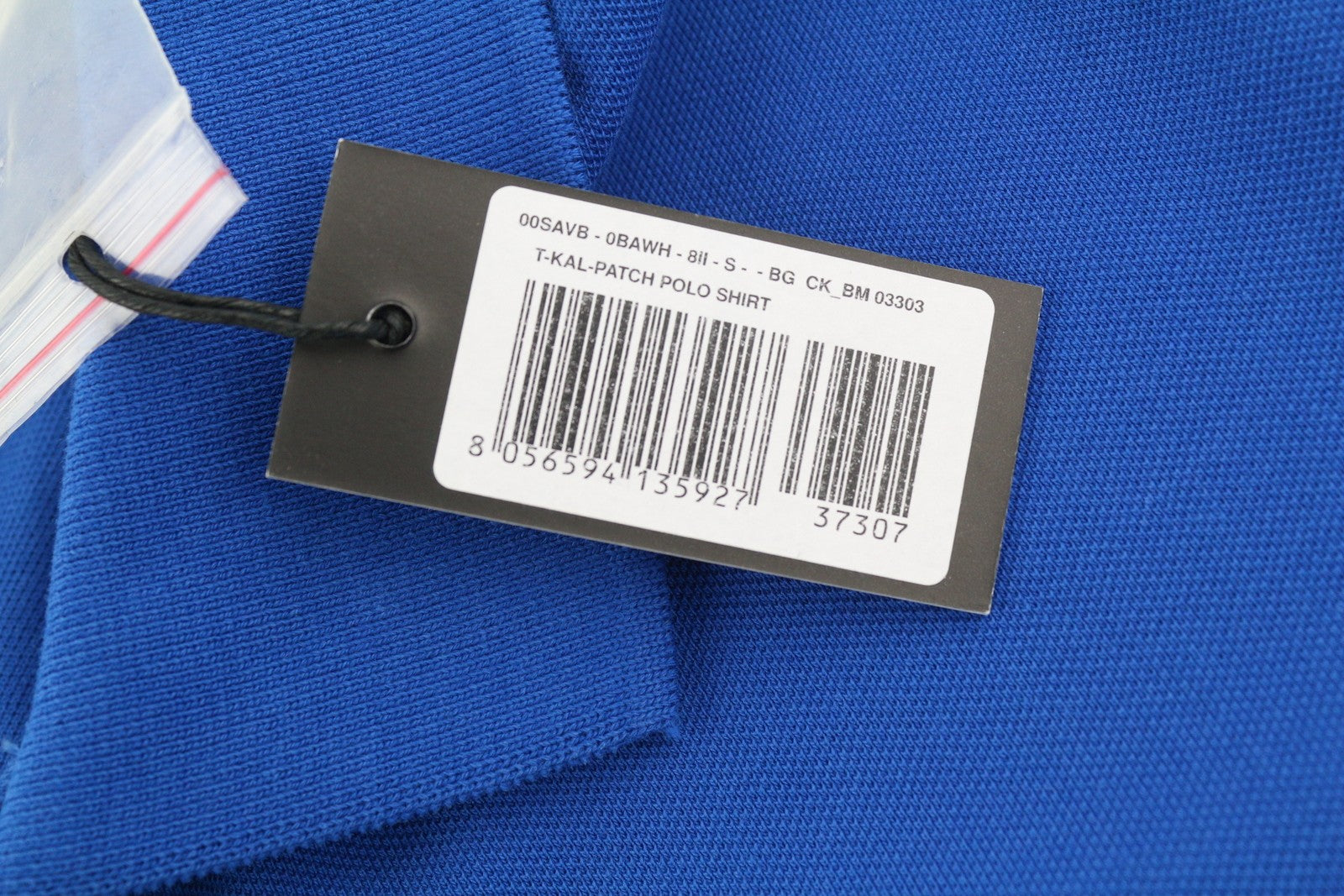 DIESEL T-Kal-Patch Polo Men's T-Shirt S Blue Stretch Half Button Logo