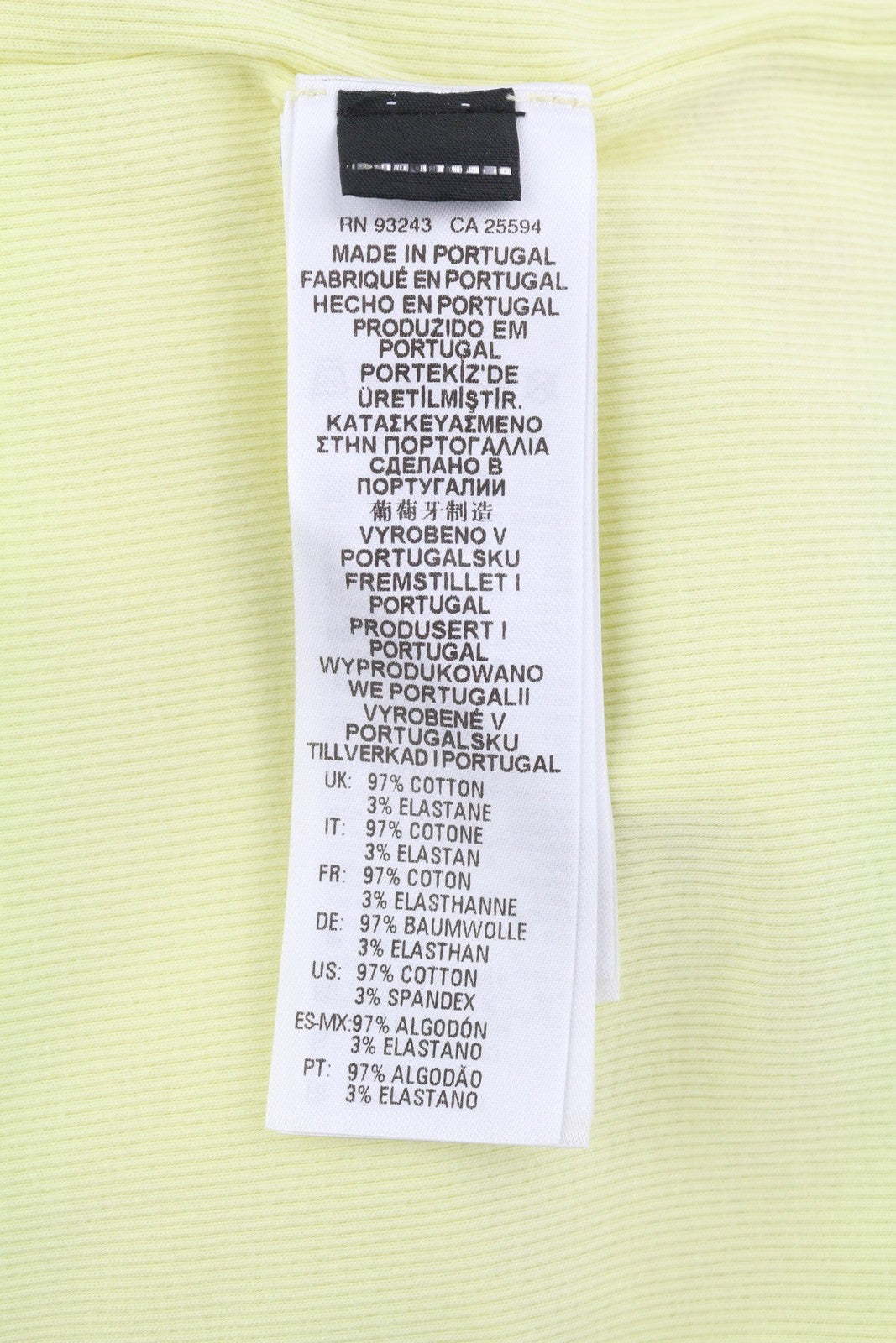 DIESEL T-Ribby-Open Women's T-Shirt S Yellow Ribbed Cropped Button Front