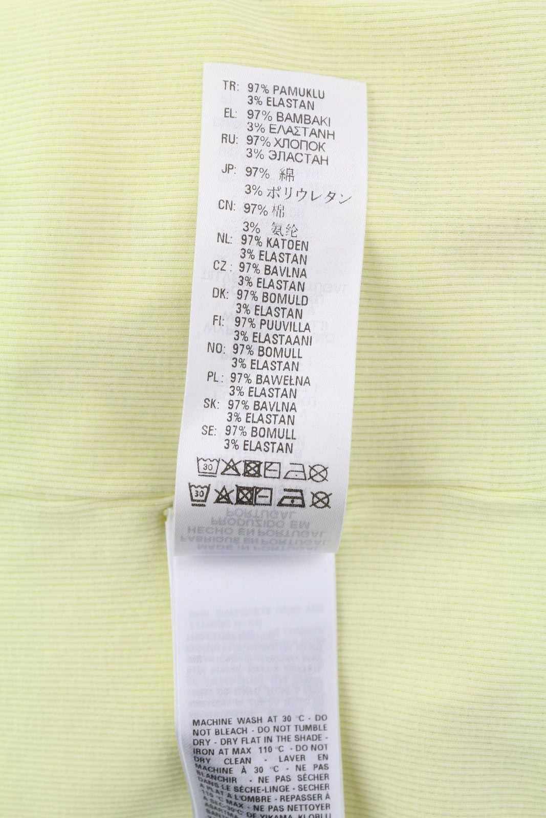 DIESEL T-Ribby-Open Women's T-Shirt S Yellow Ribbed Cropped Button Front