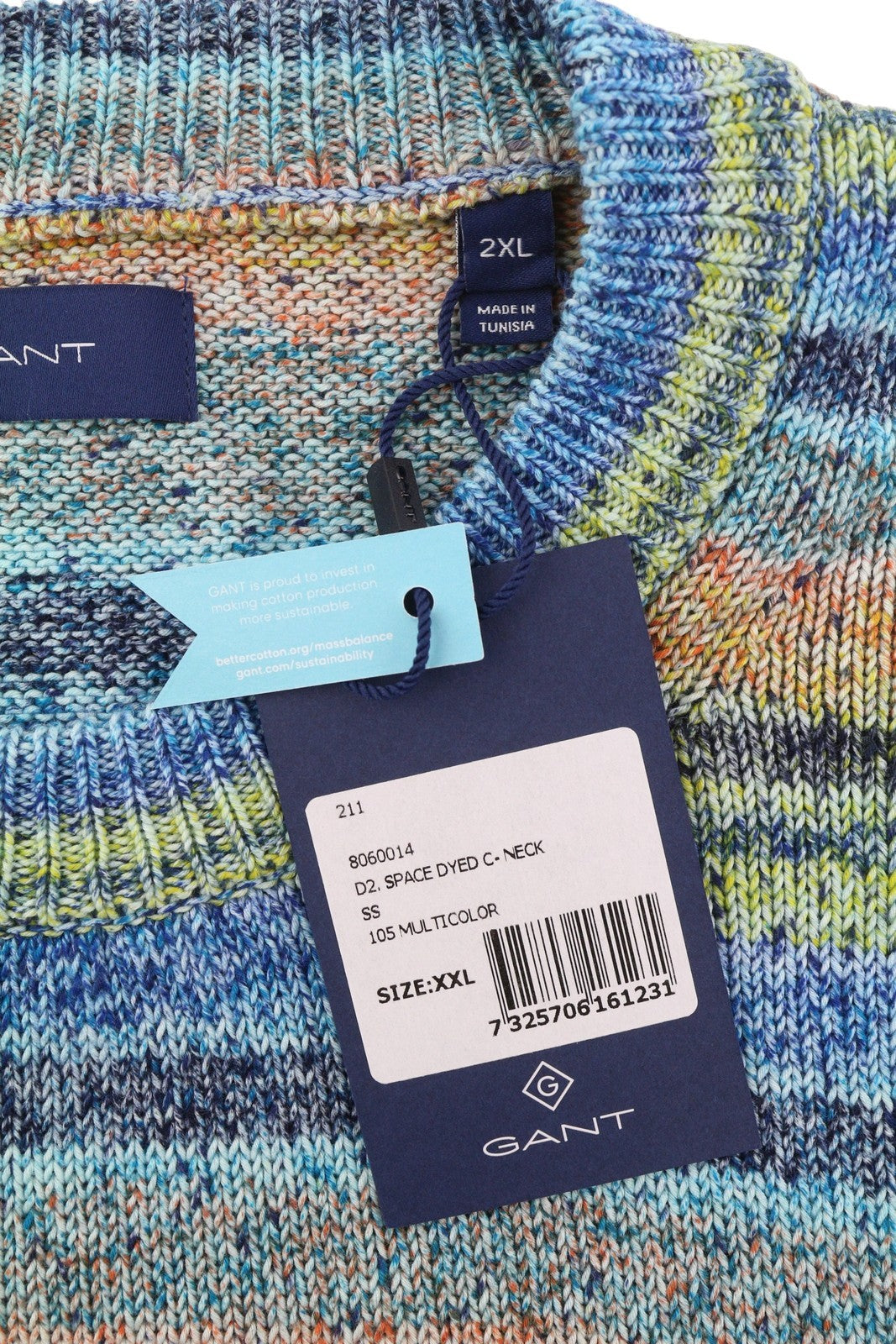 GANT Space Dyed C-Neck Men Jumper 2XL Multicolour Tight-Neck Pullover