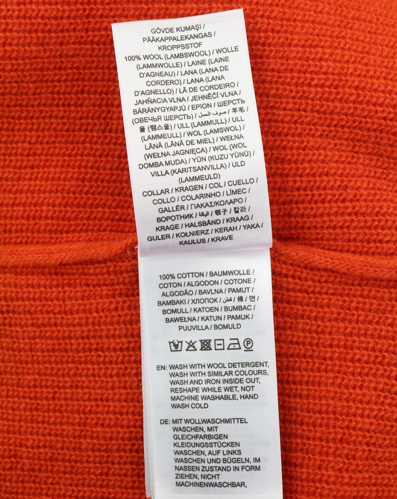 GANT Lambswool Rib Rugger Men Jumper S Pumpkin Orange Wool Knit Pullover