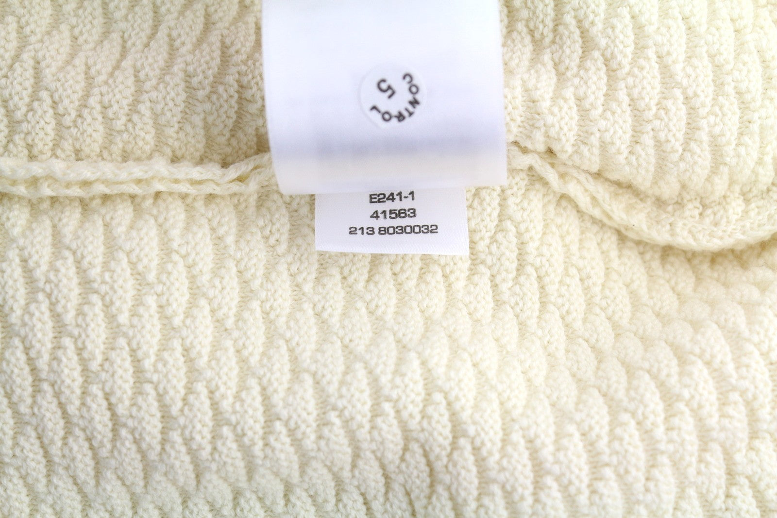 GANT Triangle Texture Fullzip Men Jumper XL Cream High Neck Knit Stretch