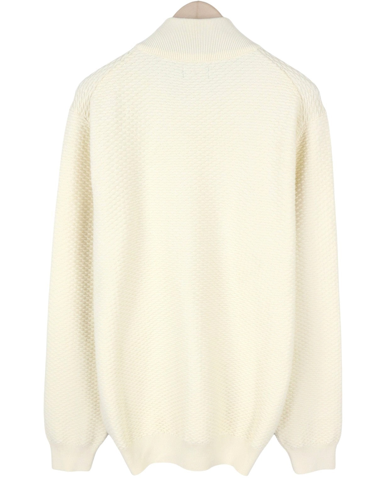 GANT Triangle Texture Fullzip Men Jumper XL Cream High Neck Knit Stretch