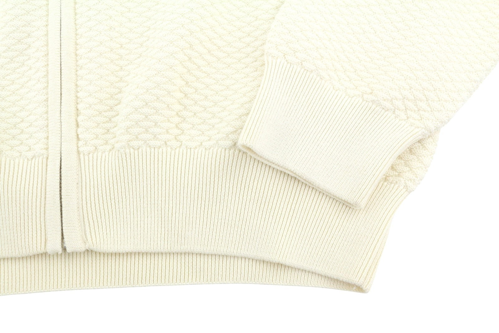 GANT Triangle Texture Fullzip Men Jumper XL Cream High Neck Knit Stretch