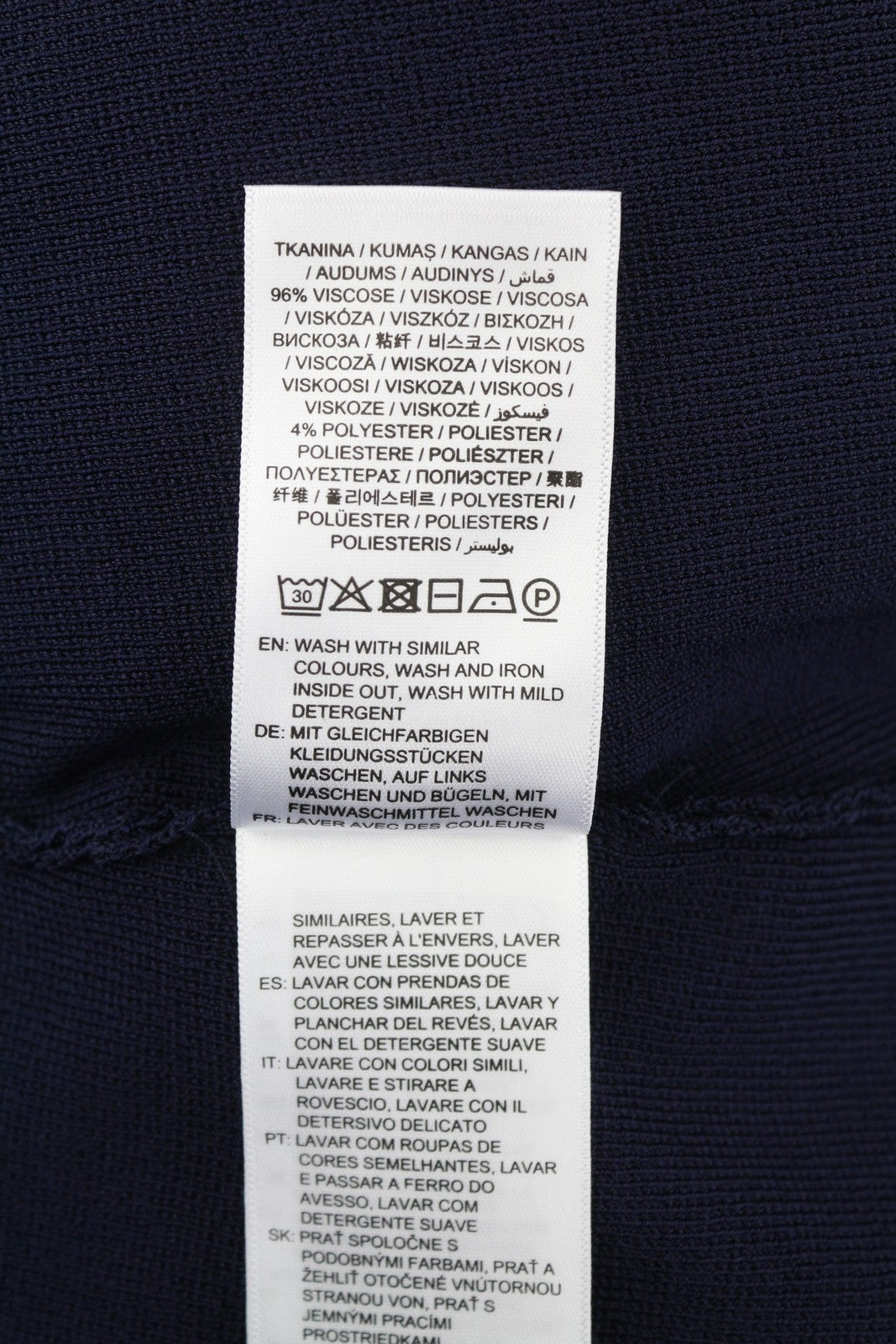 GANT Contrast Border Cardigan Women Dress M Evening Blue Knit Midi Short Sleeve