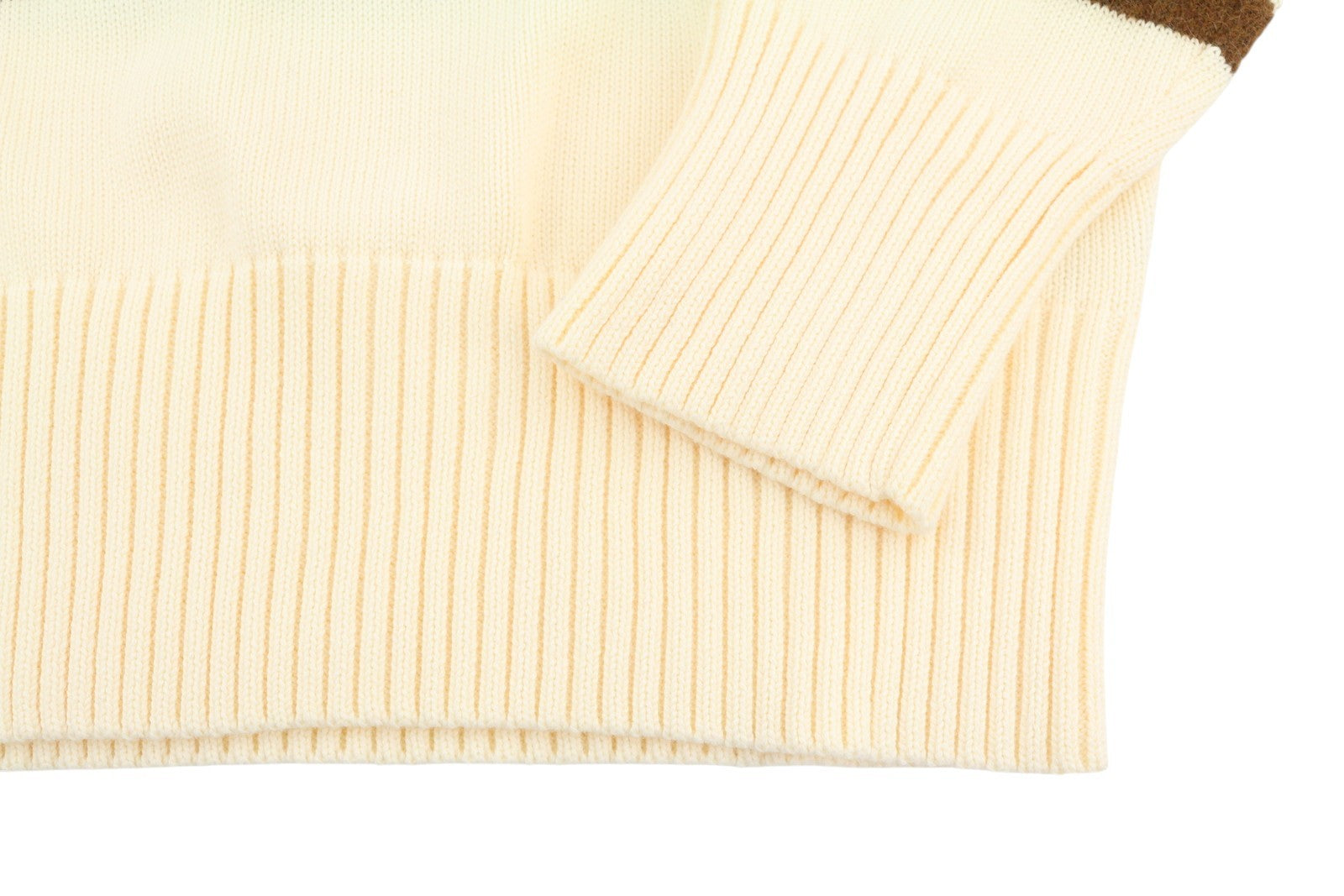 GANT Block Striped C-Neck Women Jumper L Cream Alpaca Wool Blend Knit Pullover