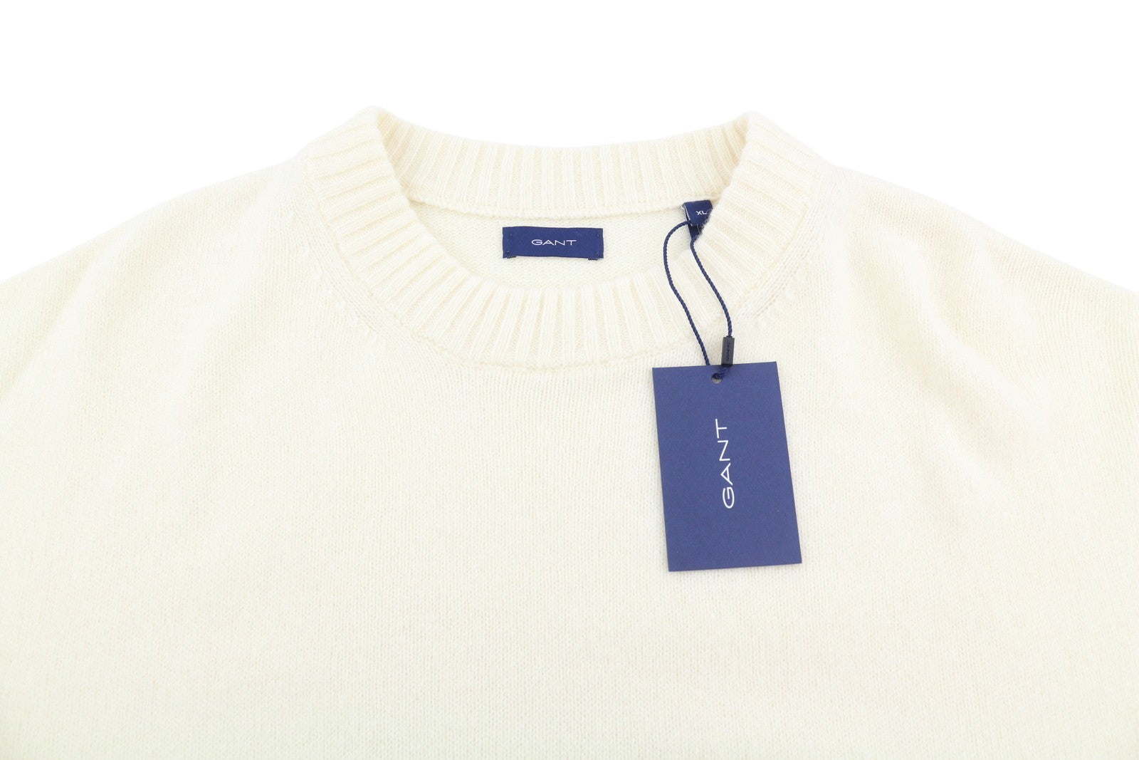 GANT Lounge C-Neck Women Jumper XL Cream Wool Cashmere Knit Pullover