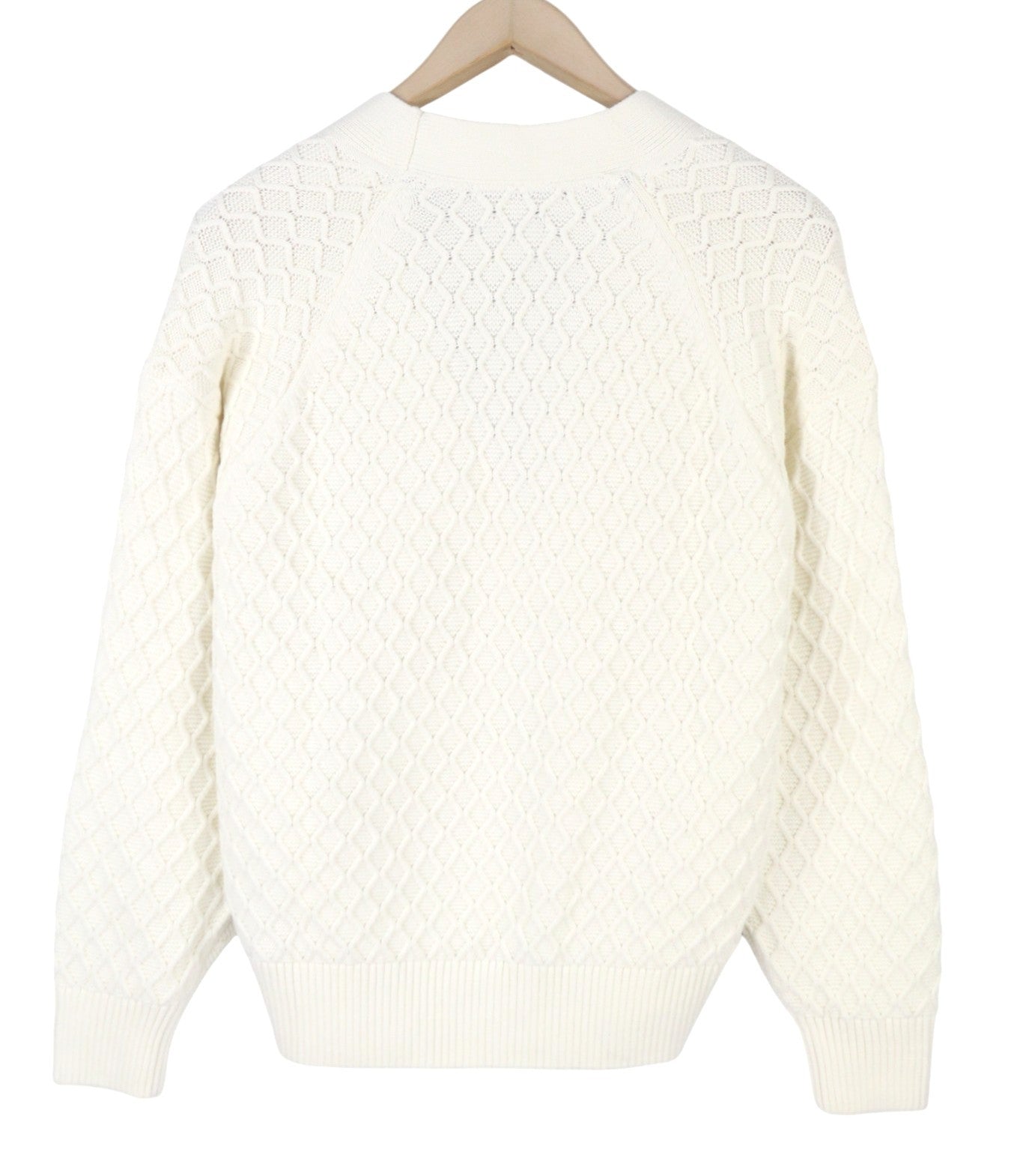 GANT Texture Cotton Cadigan Women Jumper M Eggshell Organic Knit Button-Up