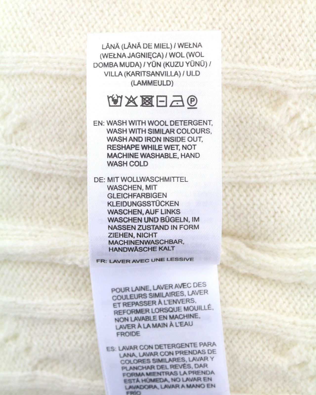 GANT Lambswool Cable C-Neck Women Jumper L Cream Wool Blend Knit Pullover