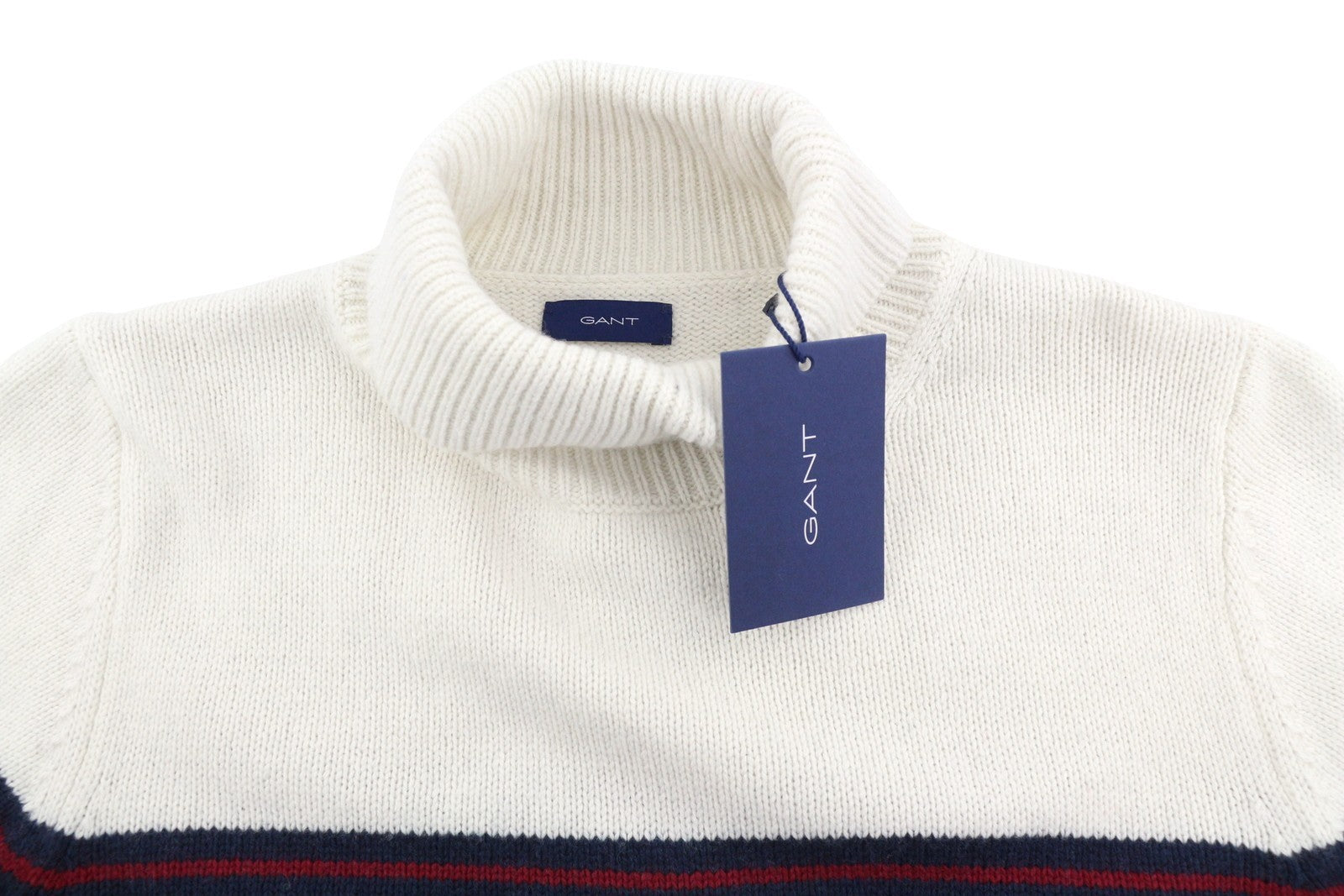 GANT Archive Shield Turtleneck Women Jumper XL Cream Wool Blend Knit Pullover