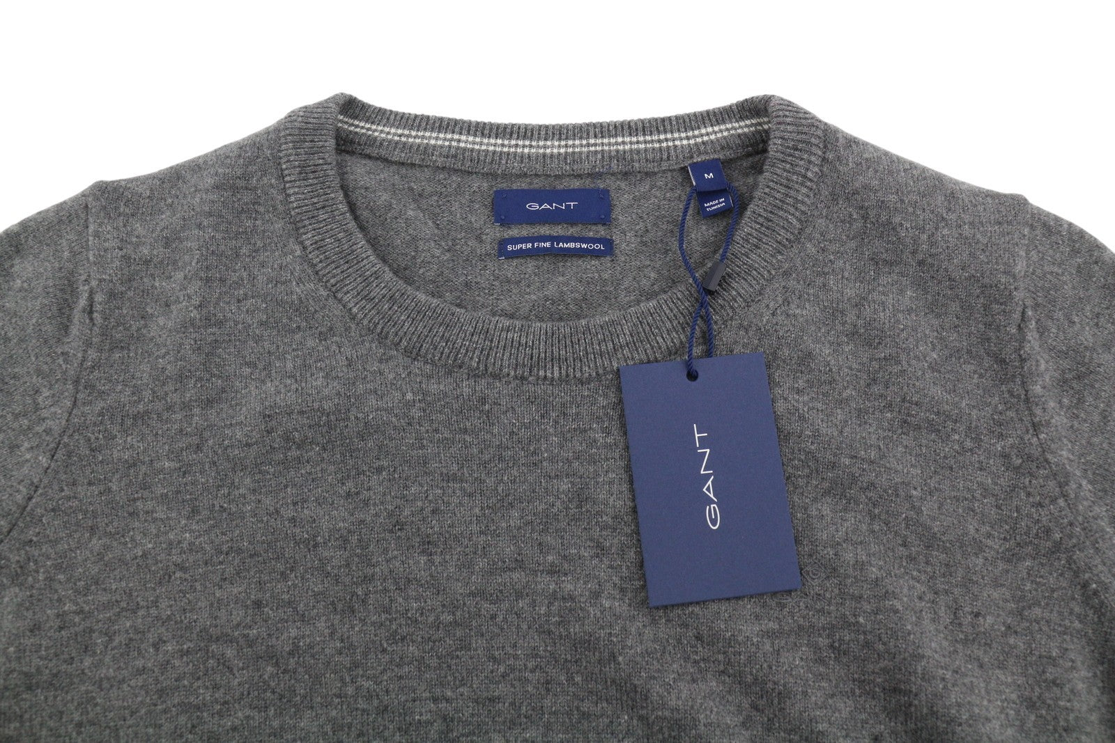 GANT Superfine Lambswool C-Neck Women Jumper M Dark Grey Melange Knit Pullover