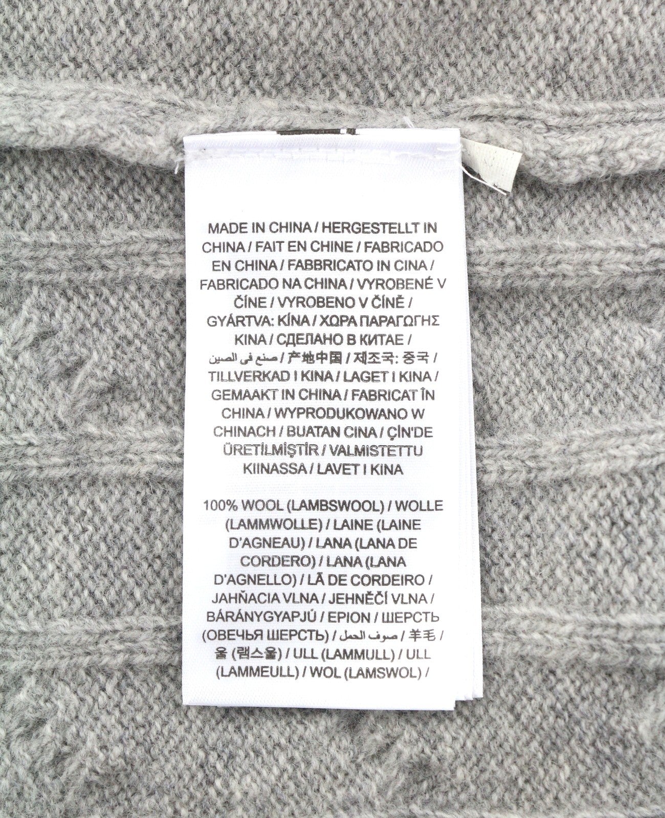 GANT Lambswool Cable C-Neck Women Jumper L Light Grey Knit Pullover