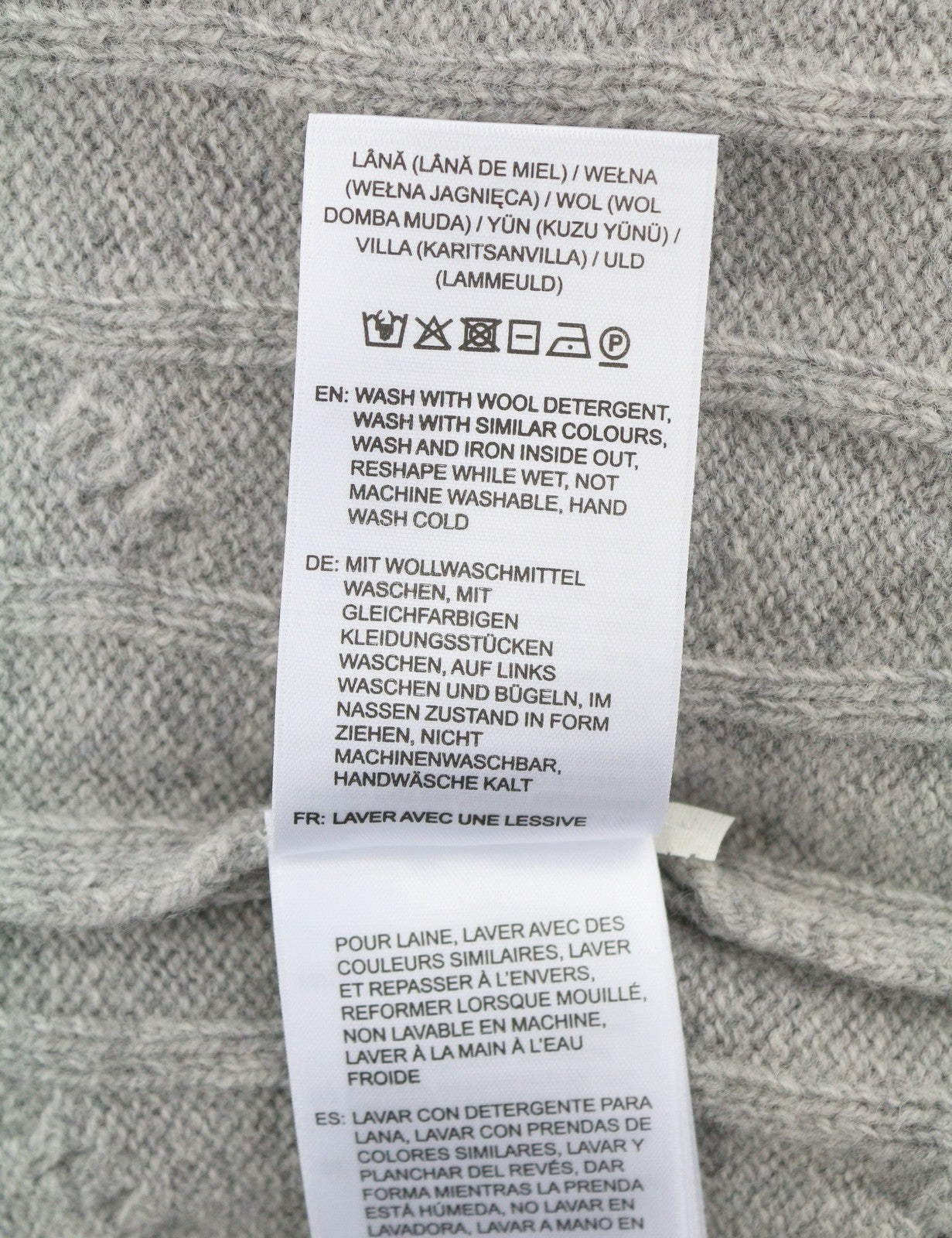 GANT Lambswool Cable C-Neck Women Jumper L Light Grey Knit Pullover