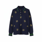 GANT Crowns Heavy Rugger Women Jumper XL Evening Blue Embroidered Polo