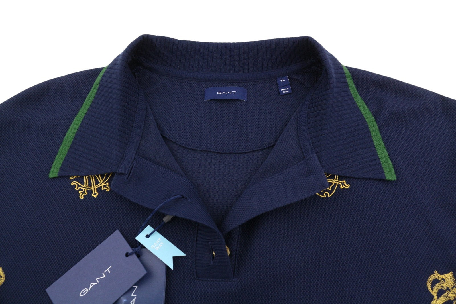 GANT Crowns Heavy Rugger Women Jumper XL Evening Blue Embroidered Polo