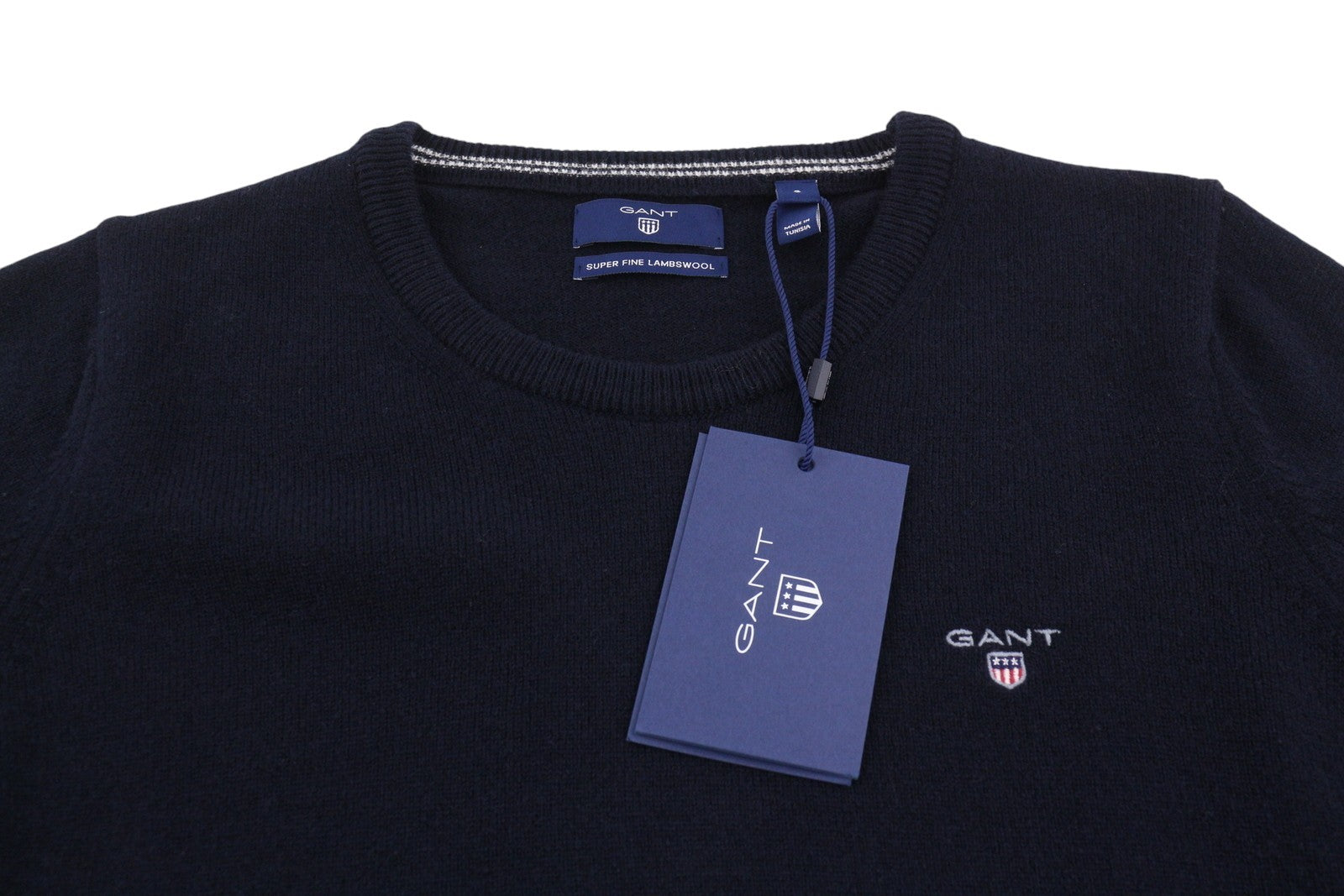 GANT Superfine Lambswool Crew Women Jumper S Marine Tight-Knit Pullover