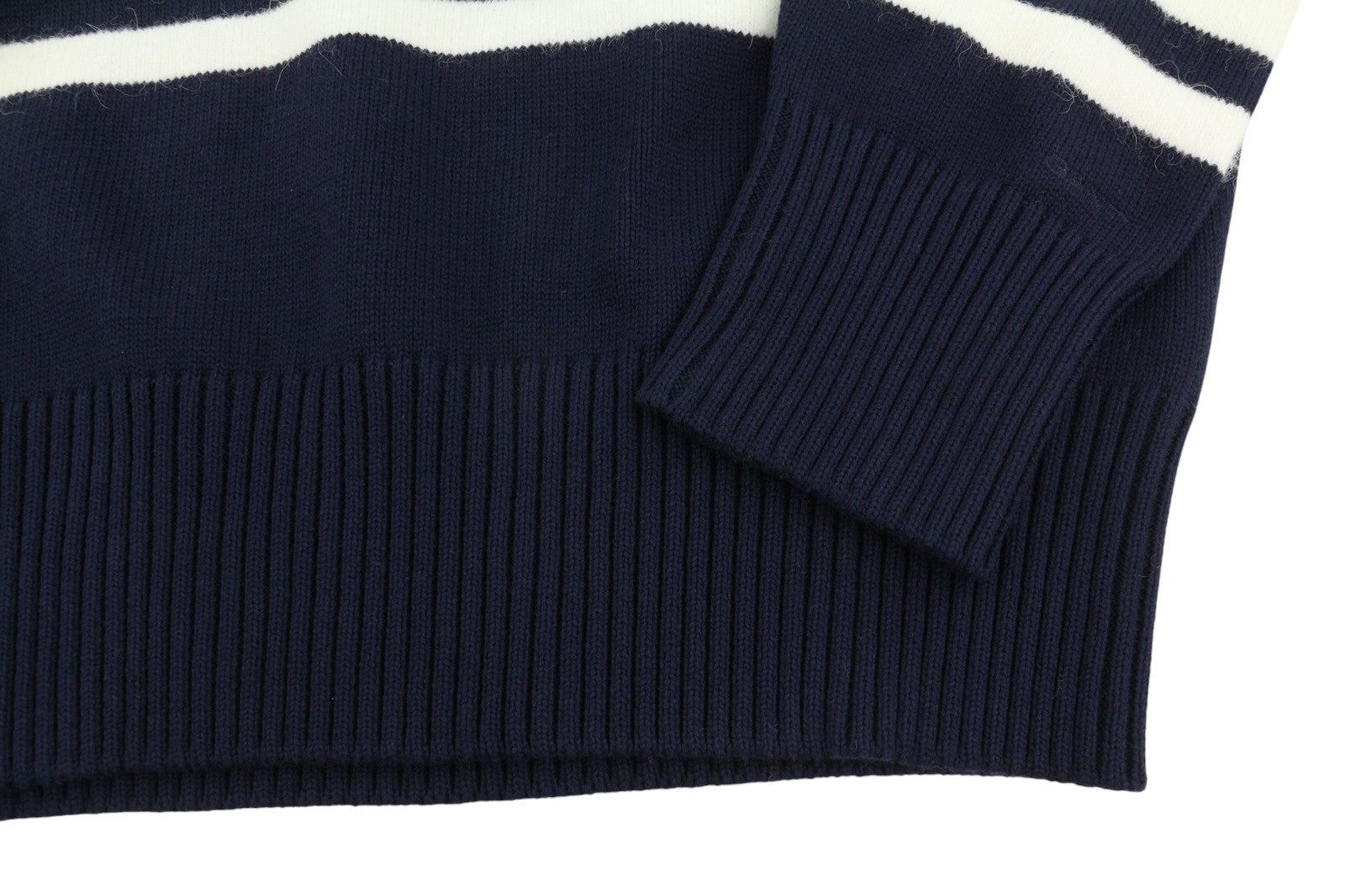 GANT Block Striped C-Neck Women Jumper 2XL Evening Blue Alpaca Wool Blend
