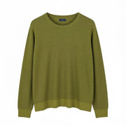 GANT Cotton Pique C-Neck Women Jumper 2XL Olive Green Waffle-Knit Pullover