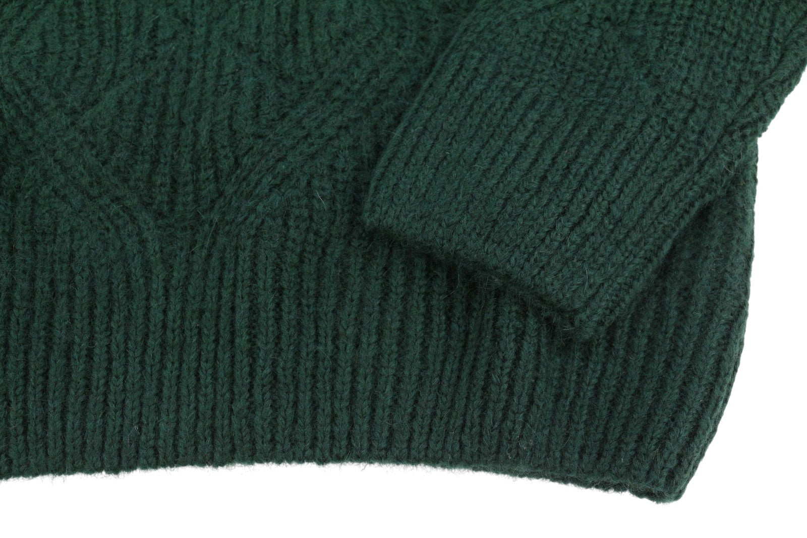 GANT Wool Mohair Pointelle Crew Women Jumper XL Tartan Green Knit Pullover