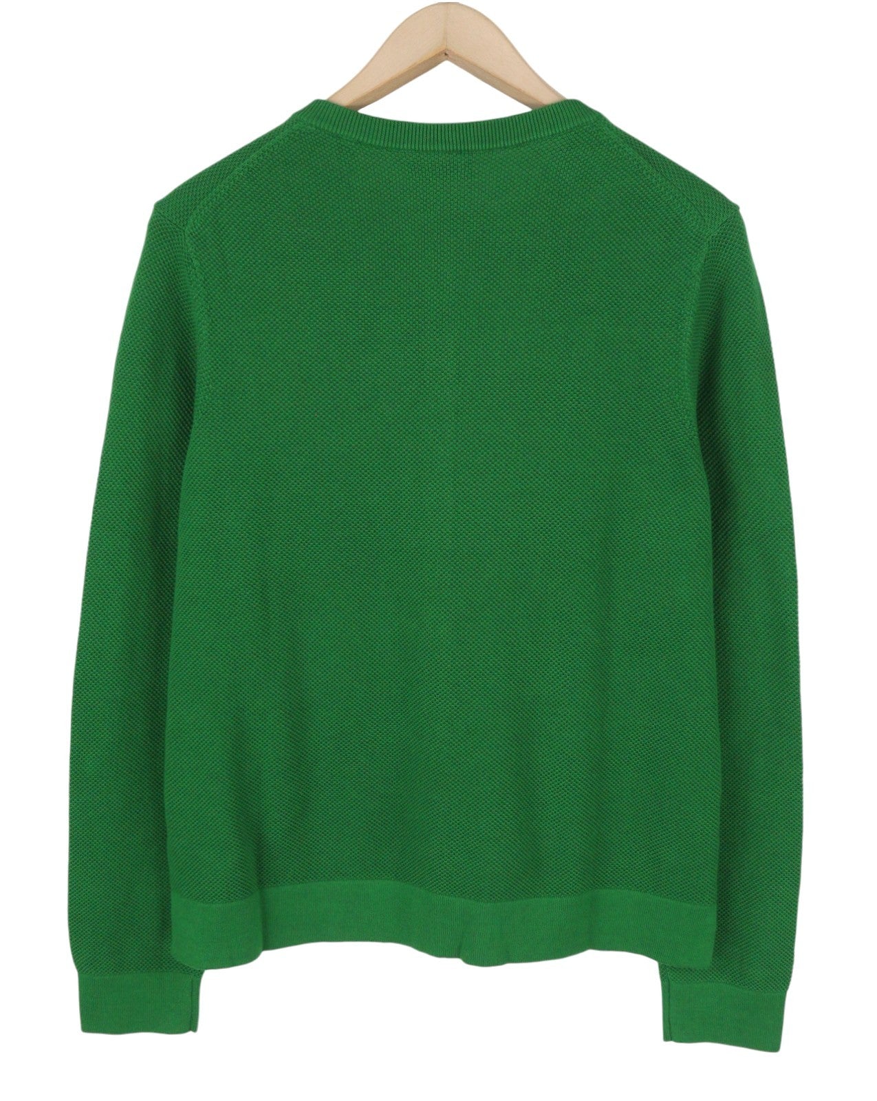 GANT Cotton Pique Cardigan Women Jumper M Lavish Green Button-Up Waffle-Knit