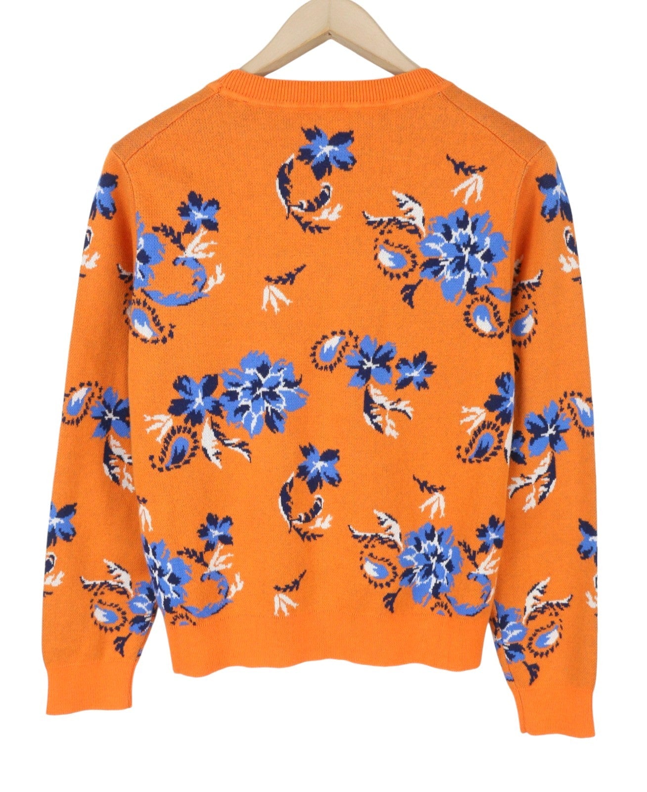 GANT Marine Paisley Knit Crew Women Jumper M Amberglow Floral Print Pullover