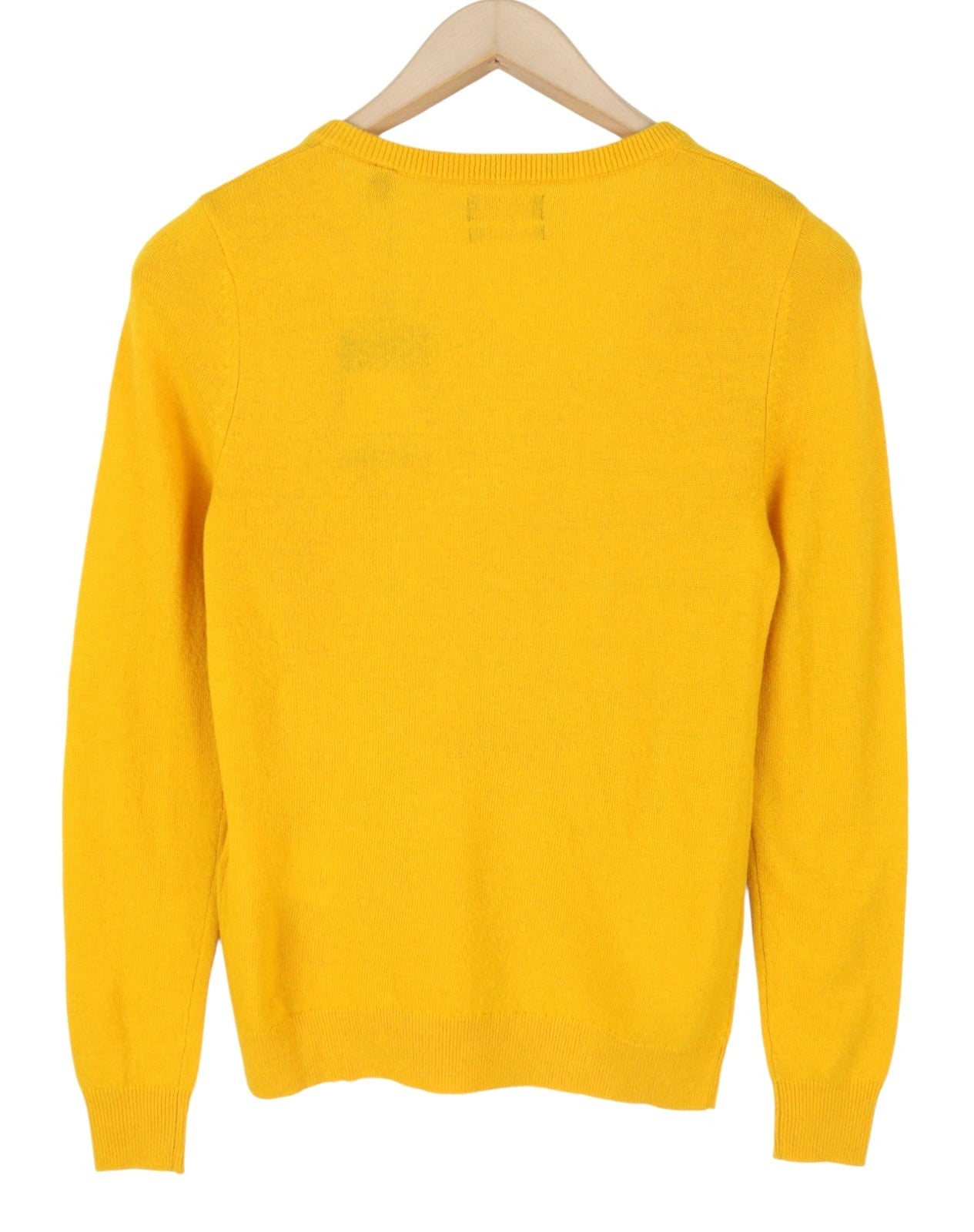 GANT Extrafine Lambswool V-Neck Women Jumper XS Ivy Gold Knit Pullover