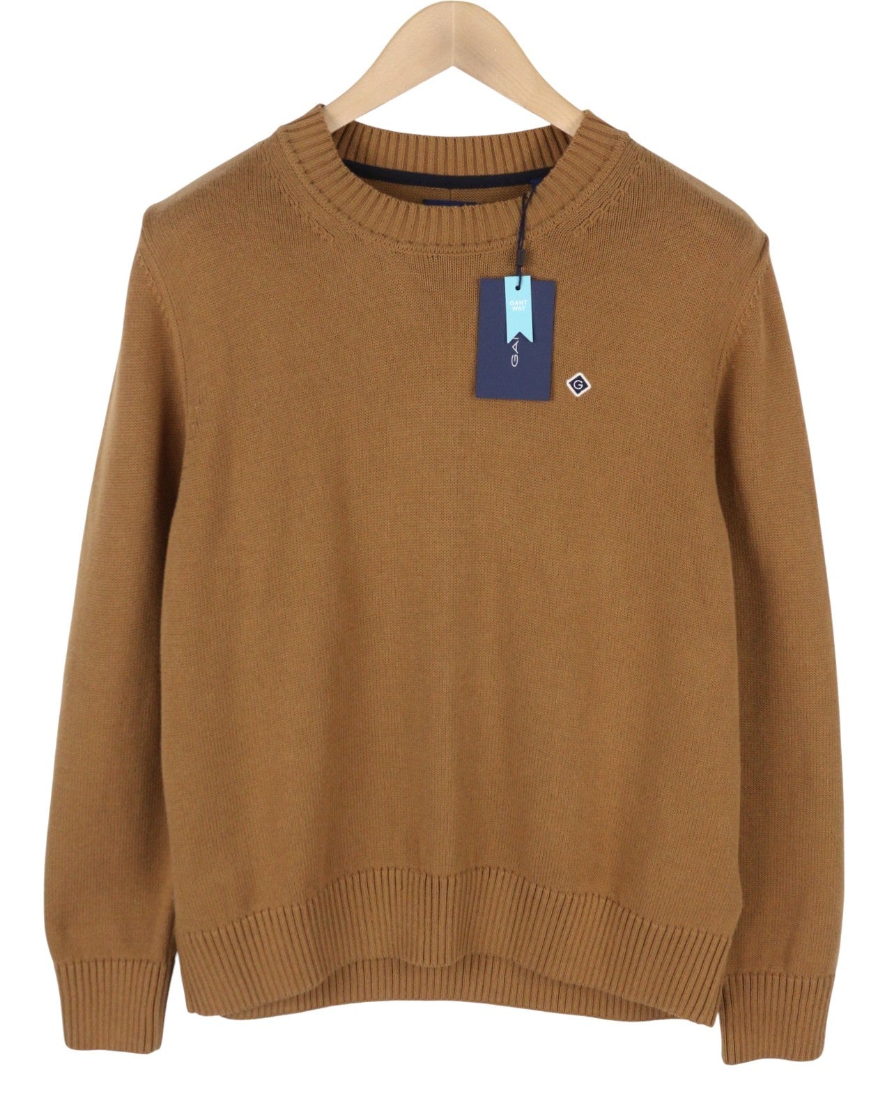 GANT Icon G Cotton C-Neck Women Jumper L Roasted Walnut Organic Knit Pullover