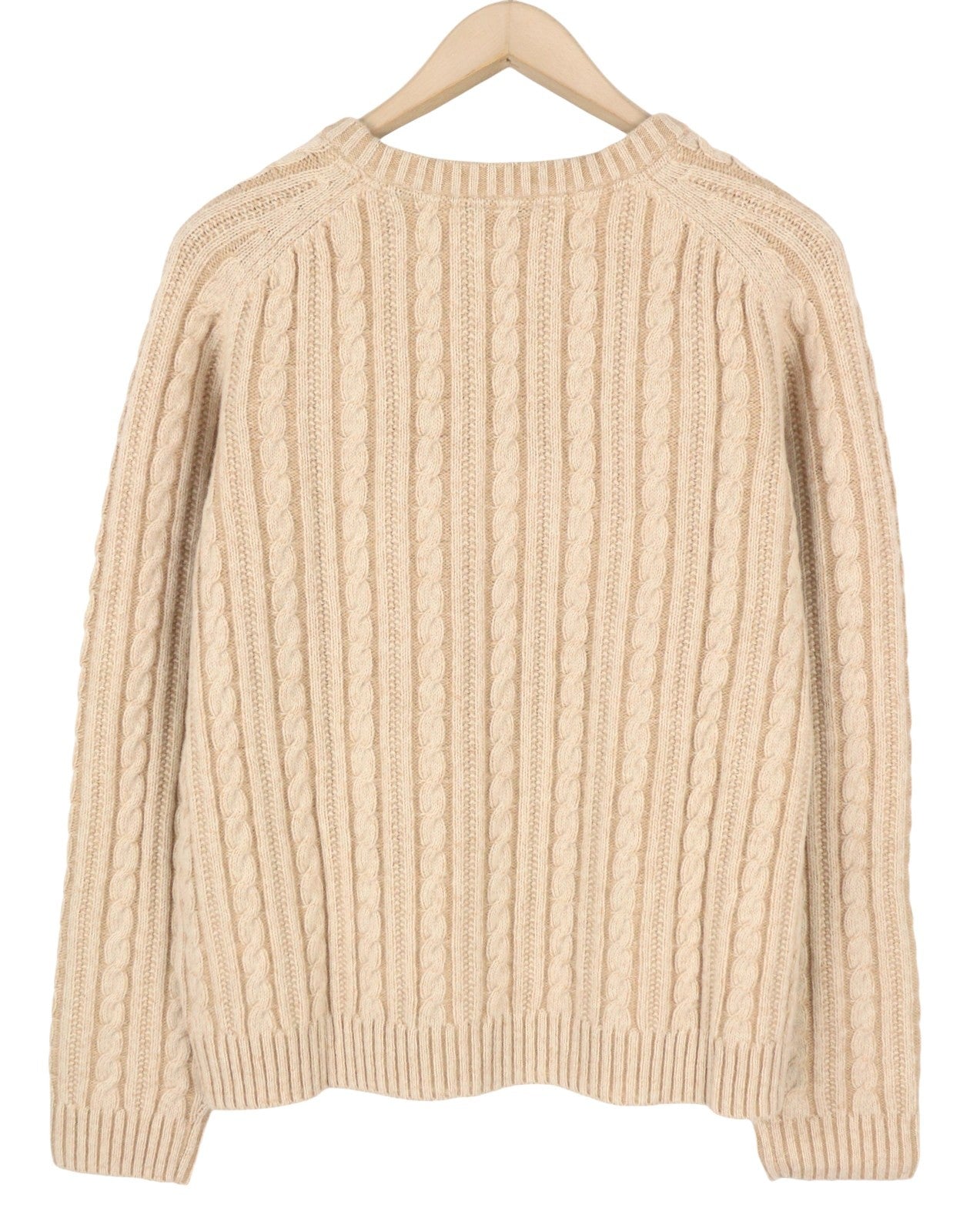 GANT Winter Faded Cable Crew Women Jumper 2XL Warm Khaki Wool Blend Pullover