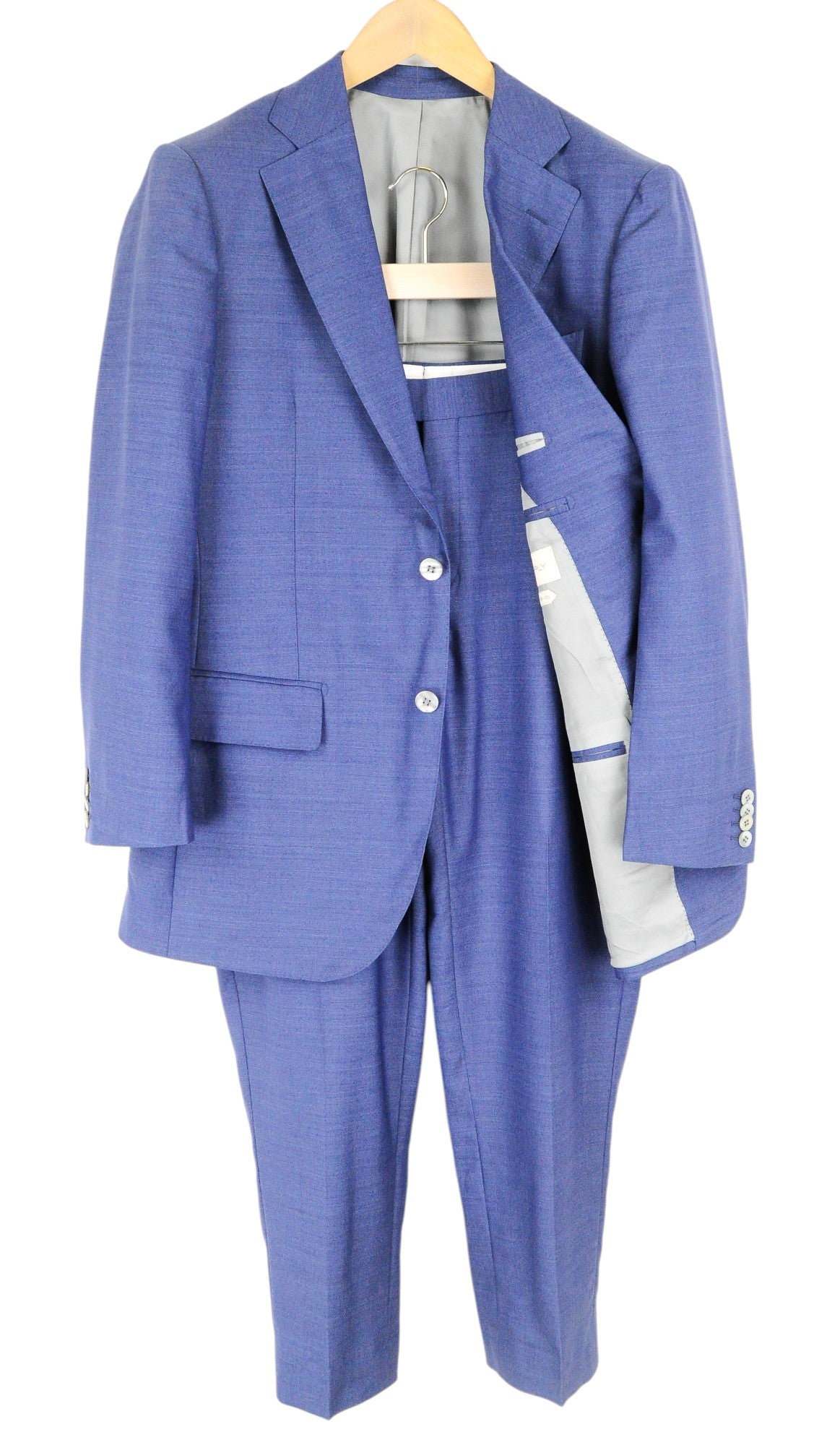 SUITSUPPLY Lazio Men Suit UK40R Pure Wool Super 110's Blue Slim Single-Breasted