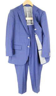 SUITSUPPLY Lazio Men Suit UK40R Pure Wool Super 110's Blue Slim Single-Breasted