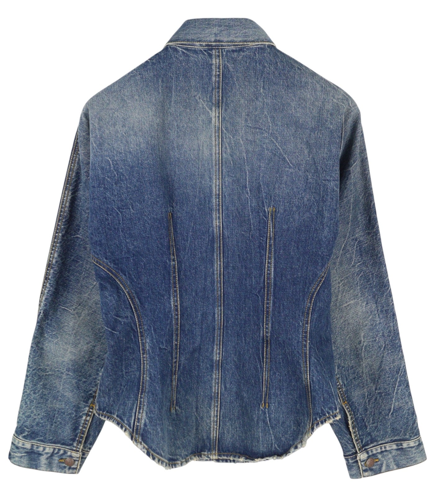 R13 Raglan Trucker Shirt Women Jacket M Kelly Tex Buttoned Faded Washed Denim