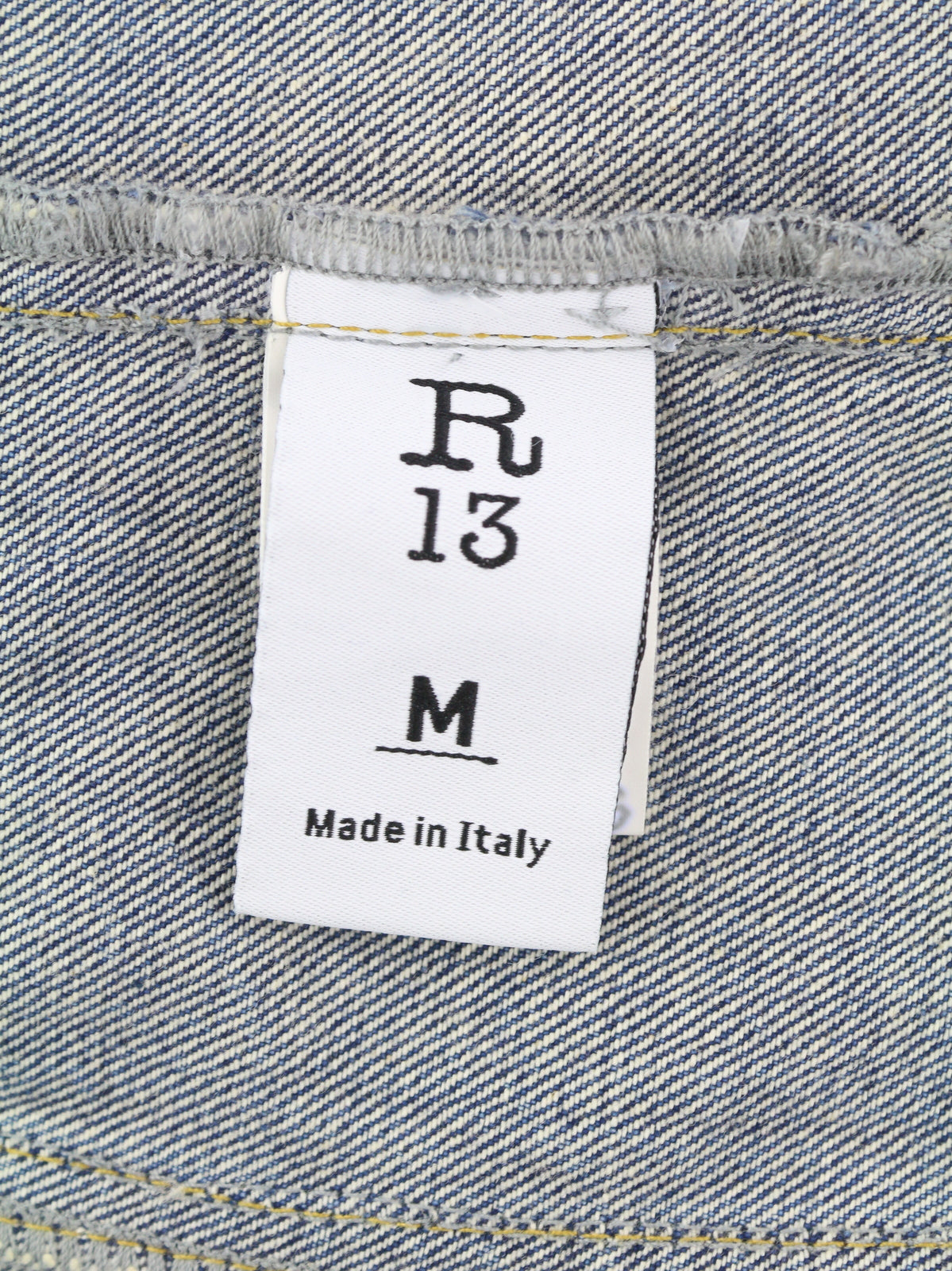 R13 Raglan Trucker marškinėliai moteriški marškinėliai M Kelly Tex sagomis išblukęs skalbtas džinsas 