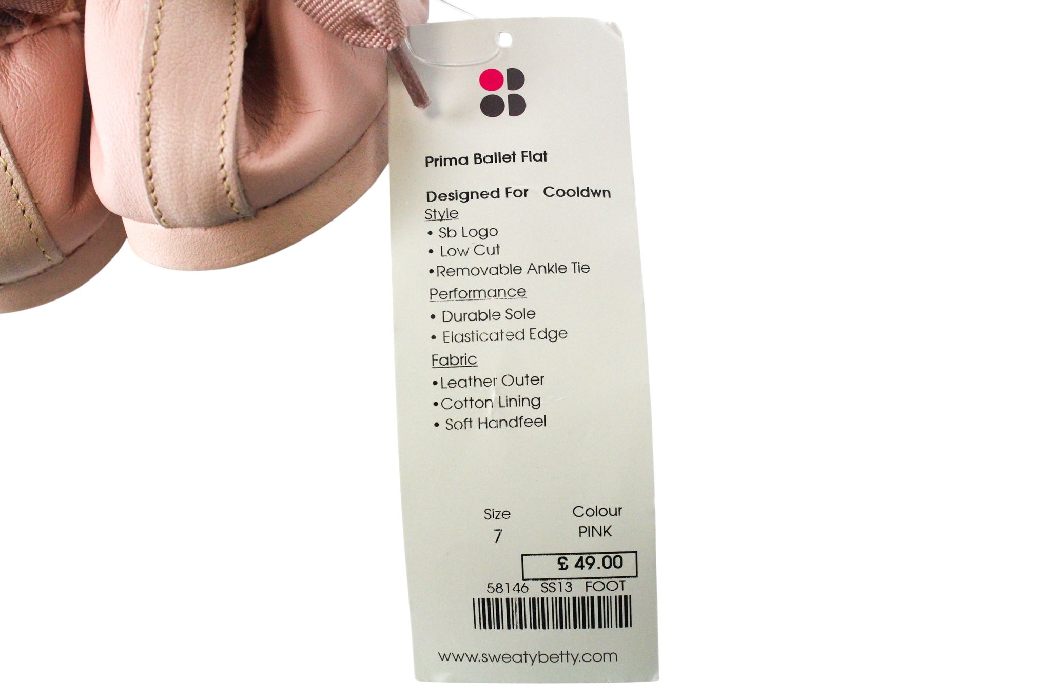 SWEATY BETTY Women Shoes EU41 Pink Prima Stretch Ballet Dance Flats