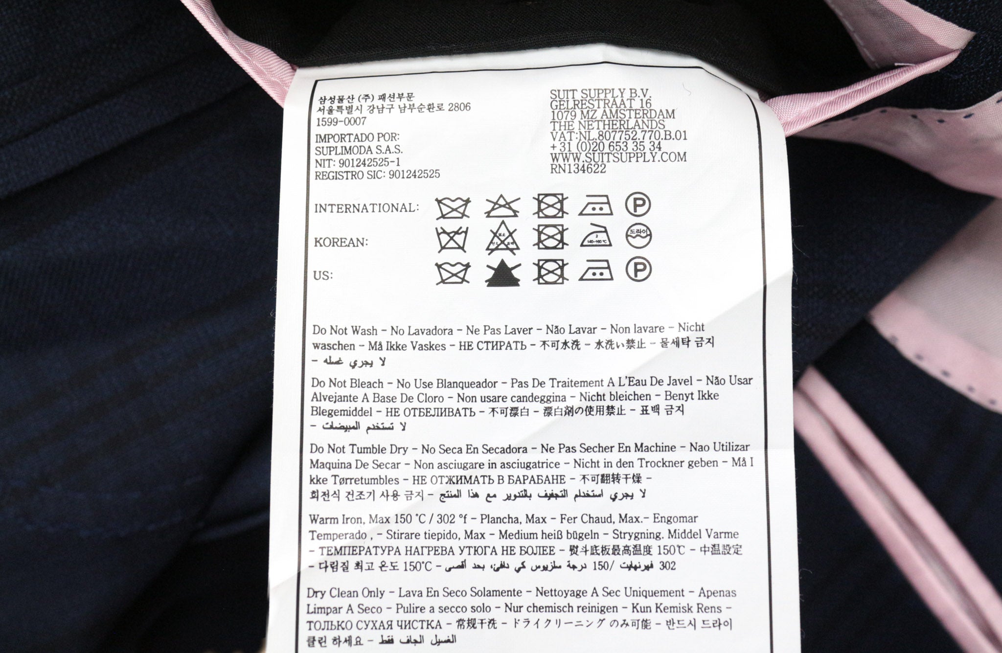 SUITSUPPLY La Spalla Men's UK30R Suit Blue Slim Fit Check S130 Wool 2 Piece