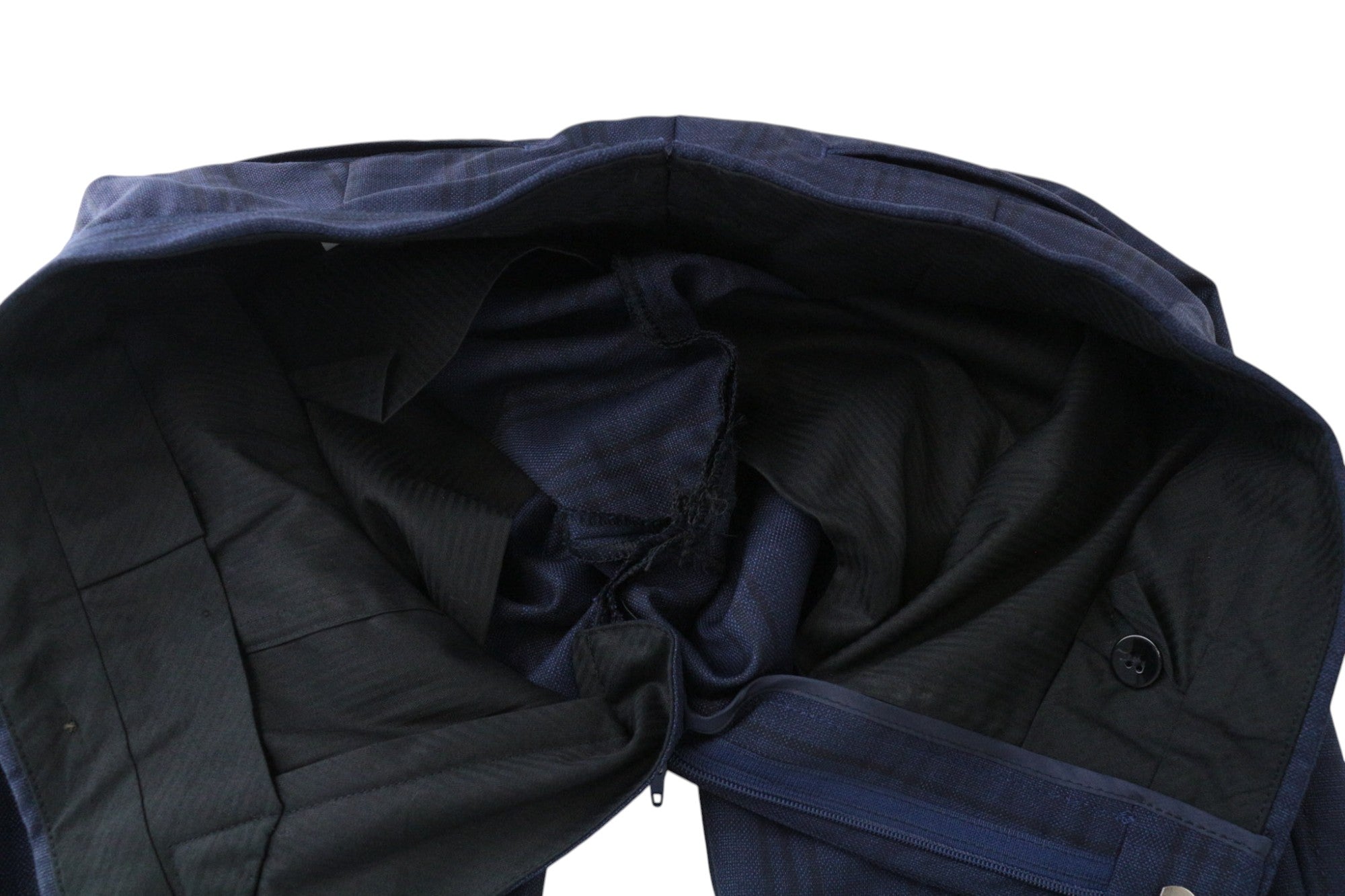 SUITSUPPLY La Spalla Men's UK30R Suit Blue Slim Fit Check S130 Wool 2 Piece