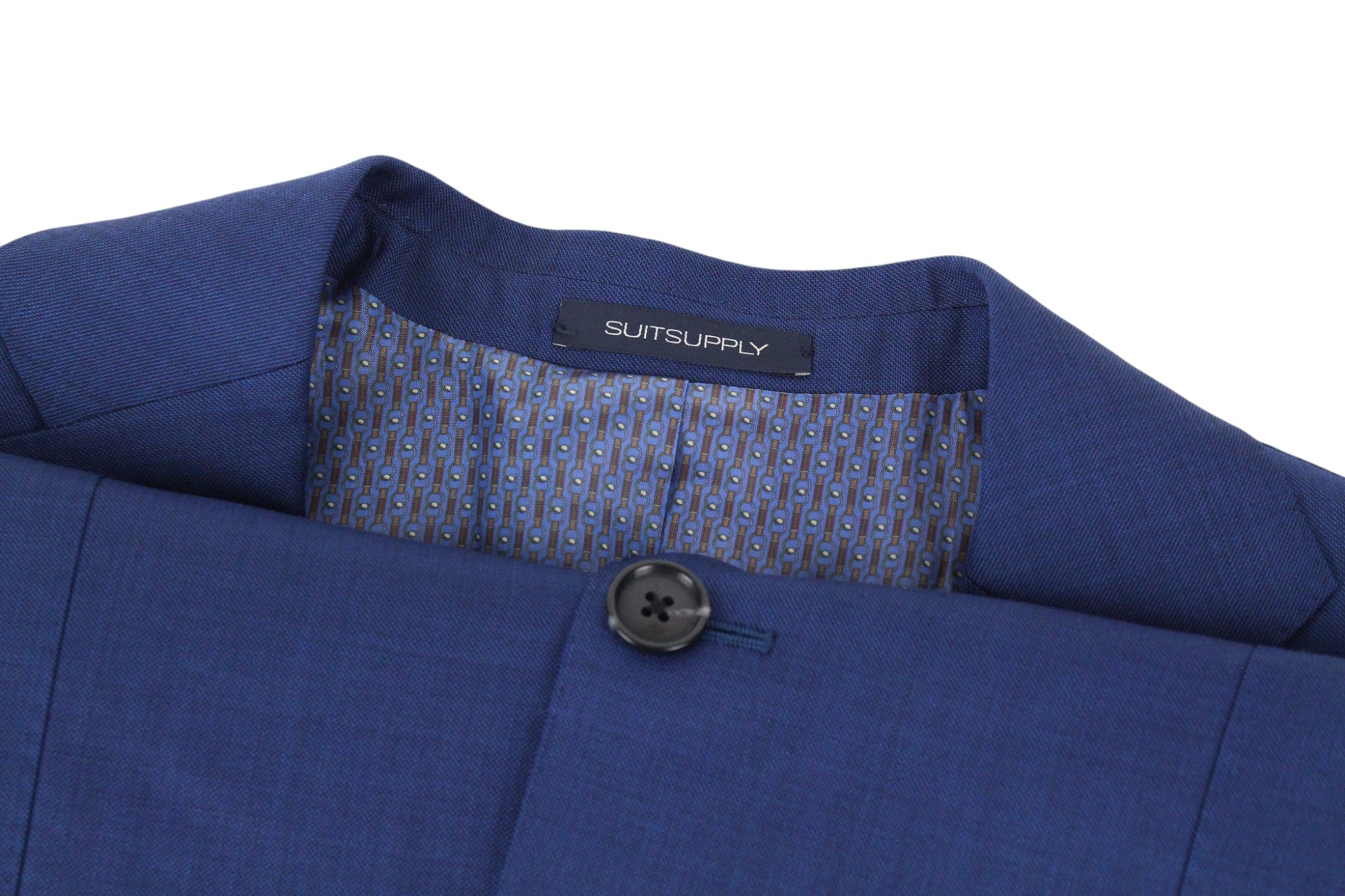 SUITSUPPLY La Spalla Men's Suit UK36L Wool S110s Mid-Blue Sharkskin 2-Piece