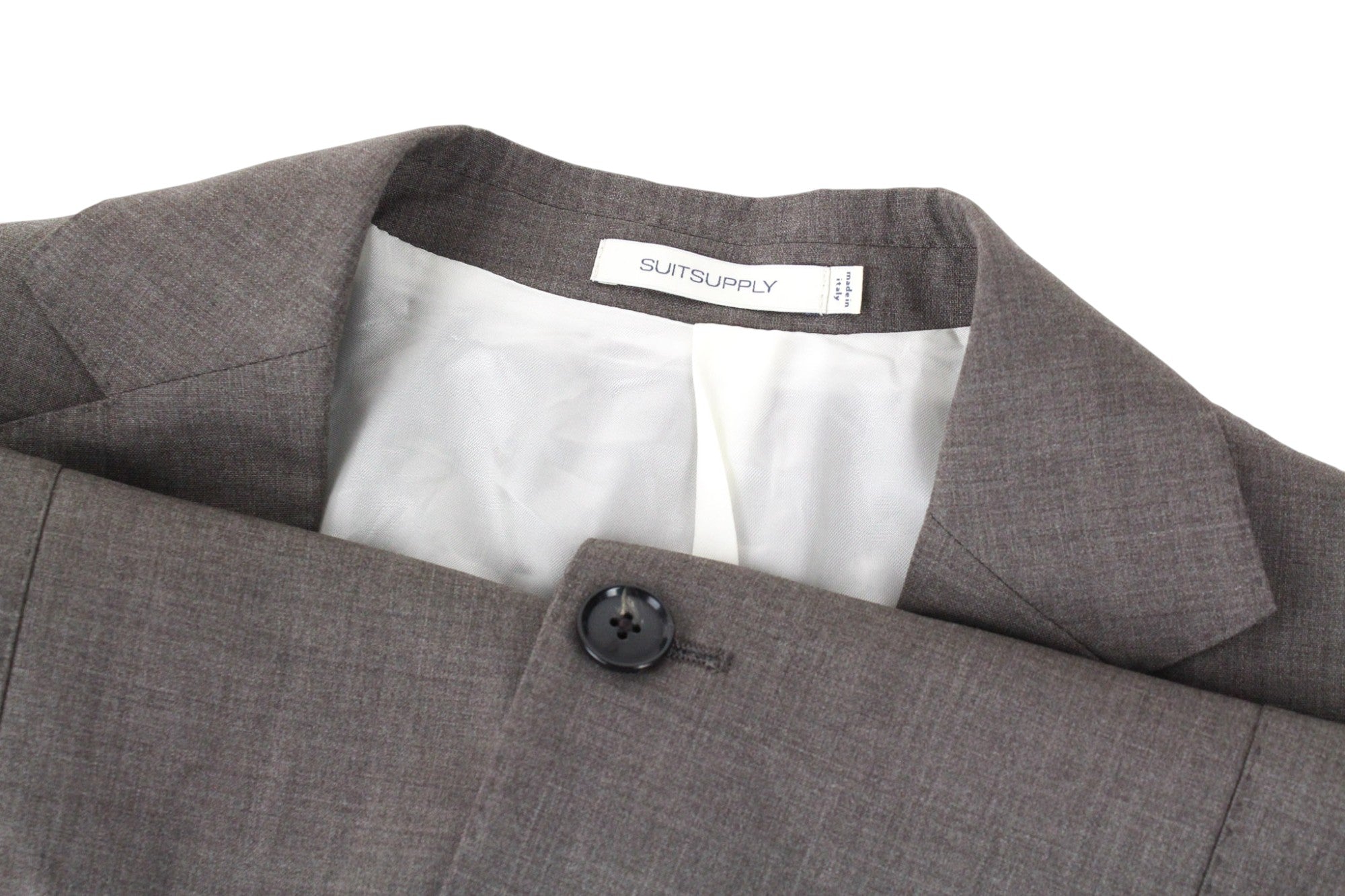 SUITSUPPLY Havana Patch Men's Suit UK42R Super 120's Brown Wool Slim Cut