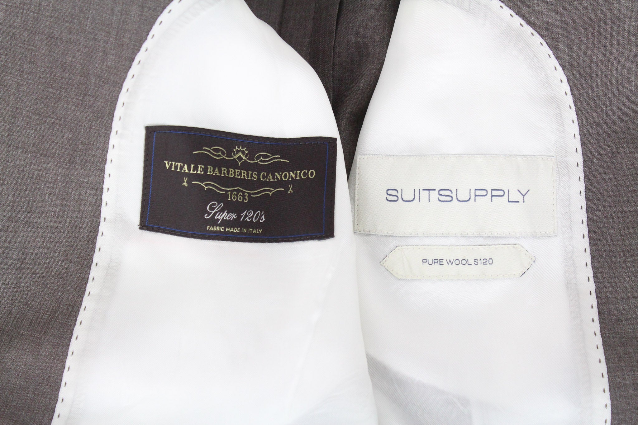 SUITSUPPLY Havana Patch Men's Suit UK42R Super 120's Brown Wool Slim Cut