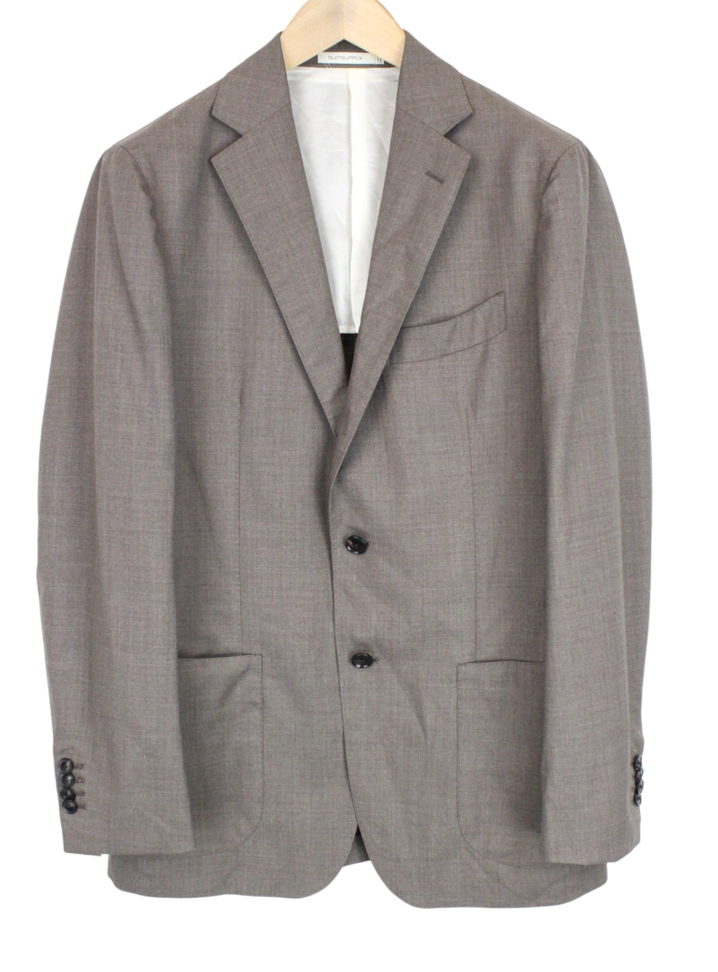 SUITSUPPLY Havana Patch Men's Suit UK40R Wool S120s Light Brown Slim 2 Piece