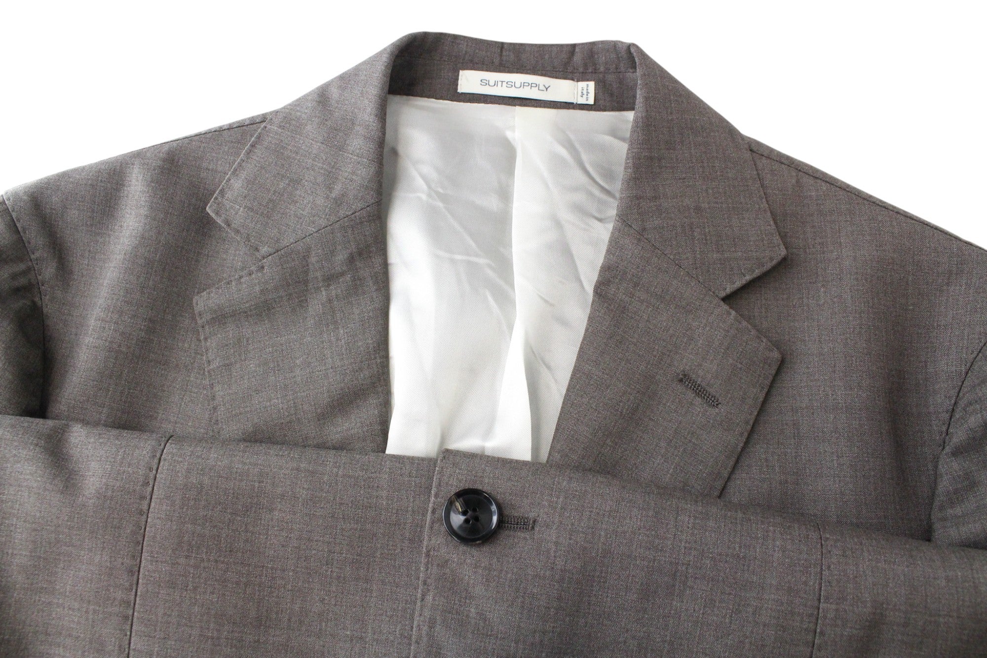 SUITSUPPLY Havana Patch Men's Suit UK40R Wool S120s Light Brown Slim 2 Piece