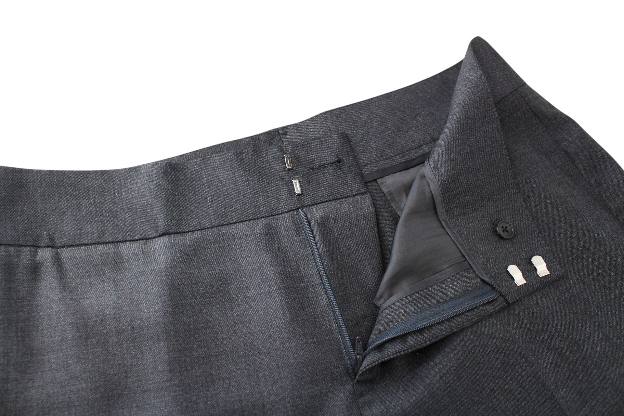 SUITSUPPLY La Spalla UK34S Men's Grey 2-Piece Wool Suit Formal Notch Lapel