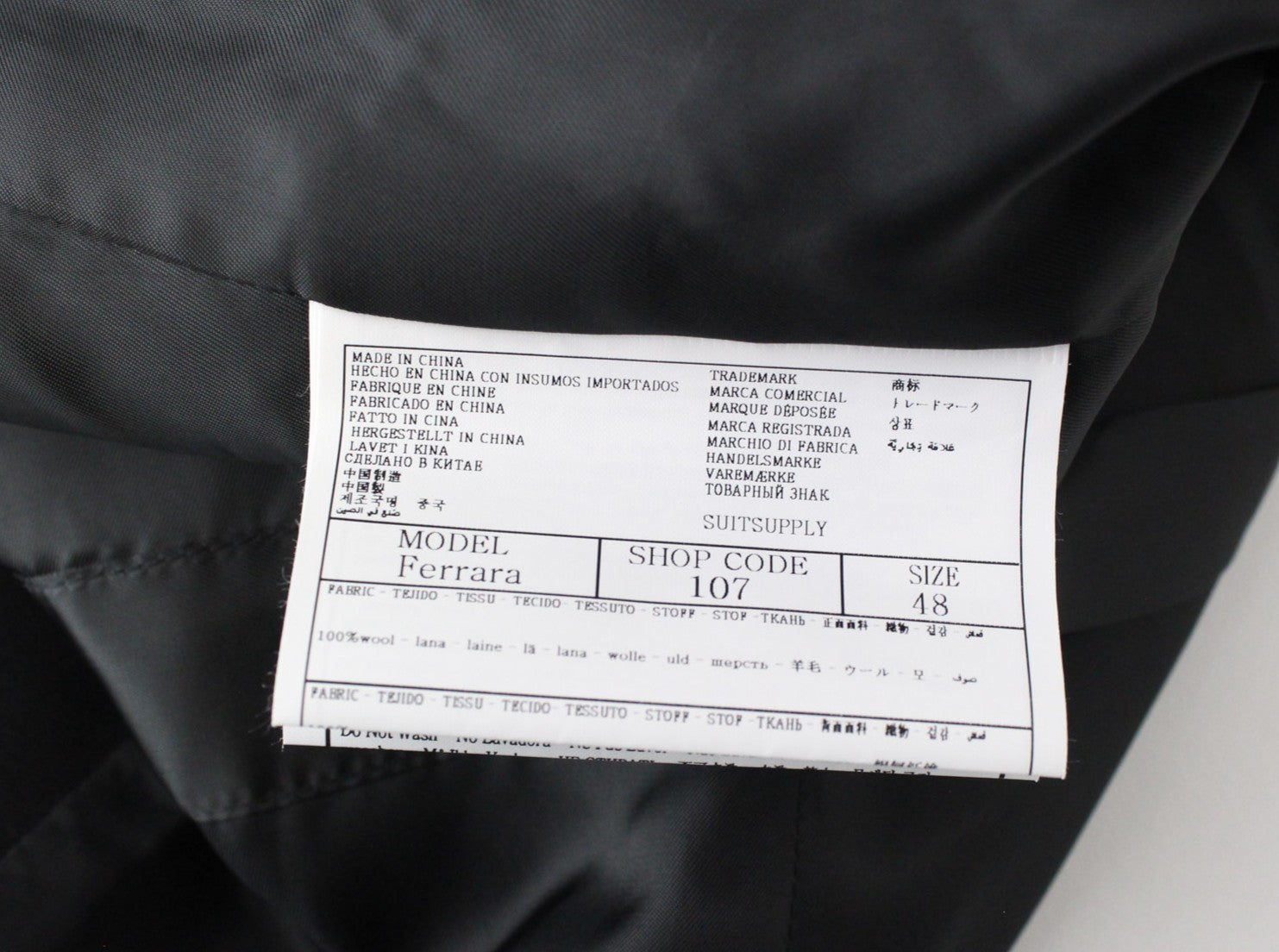 SUITSUPPLY La Spalla Men's Suit UK36R Navy Wool 3 Piece Single Front