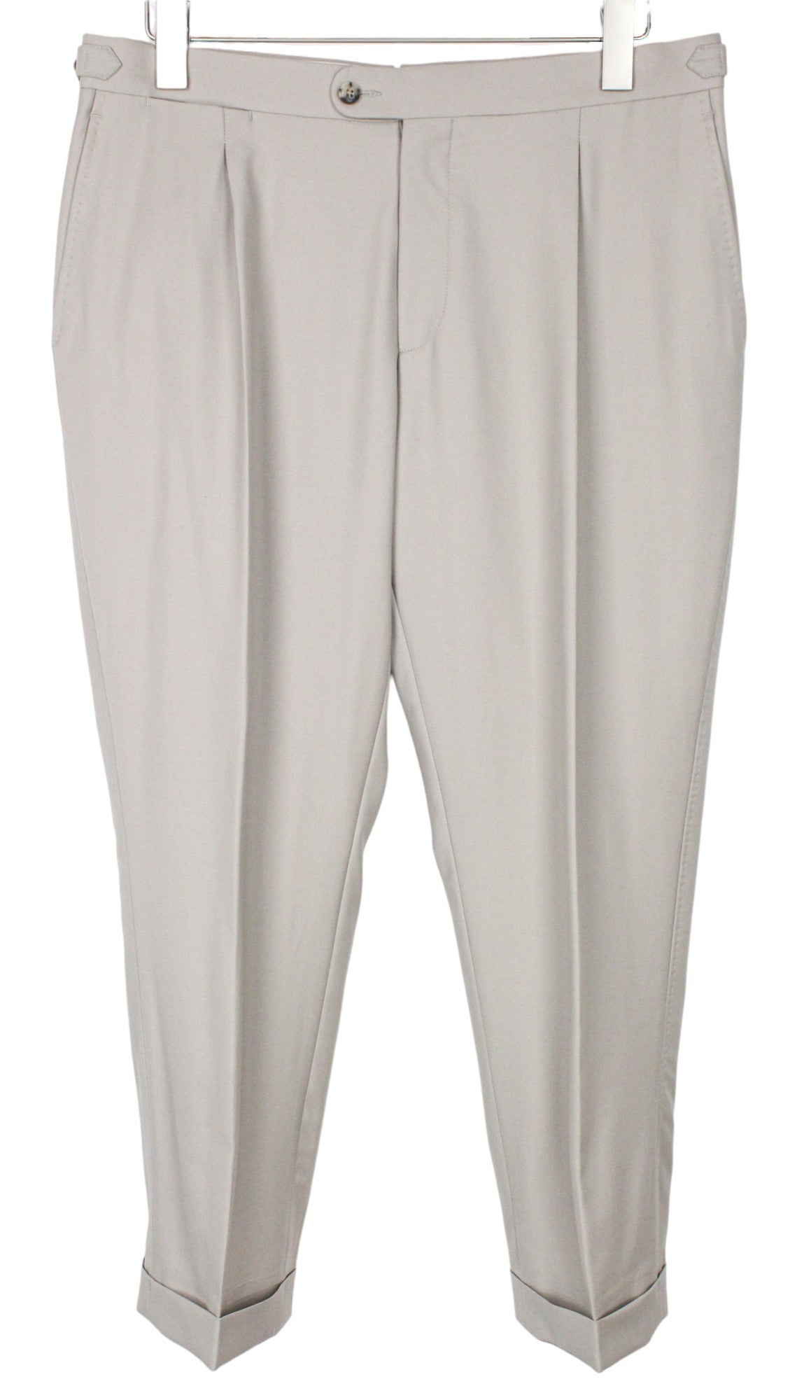 SUITSUPPLY La Spalla Men Suit UK44S Light Beige 2-Piece Slim Melange Wool Twill