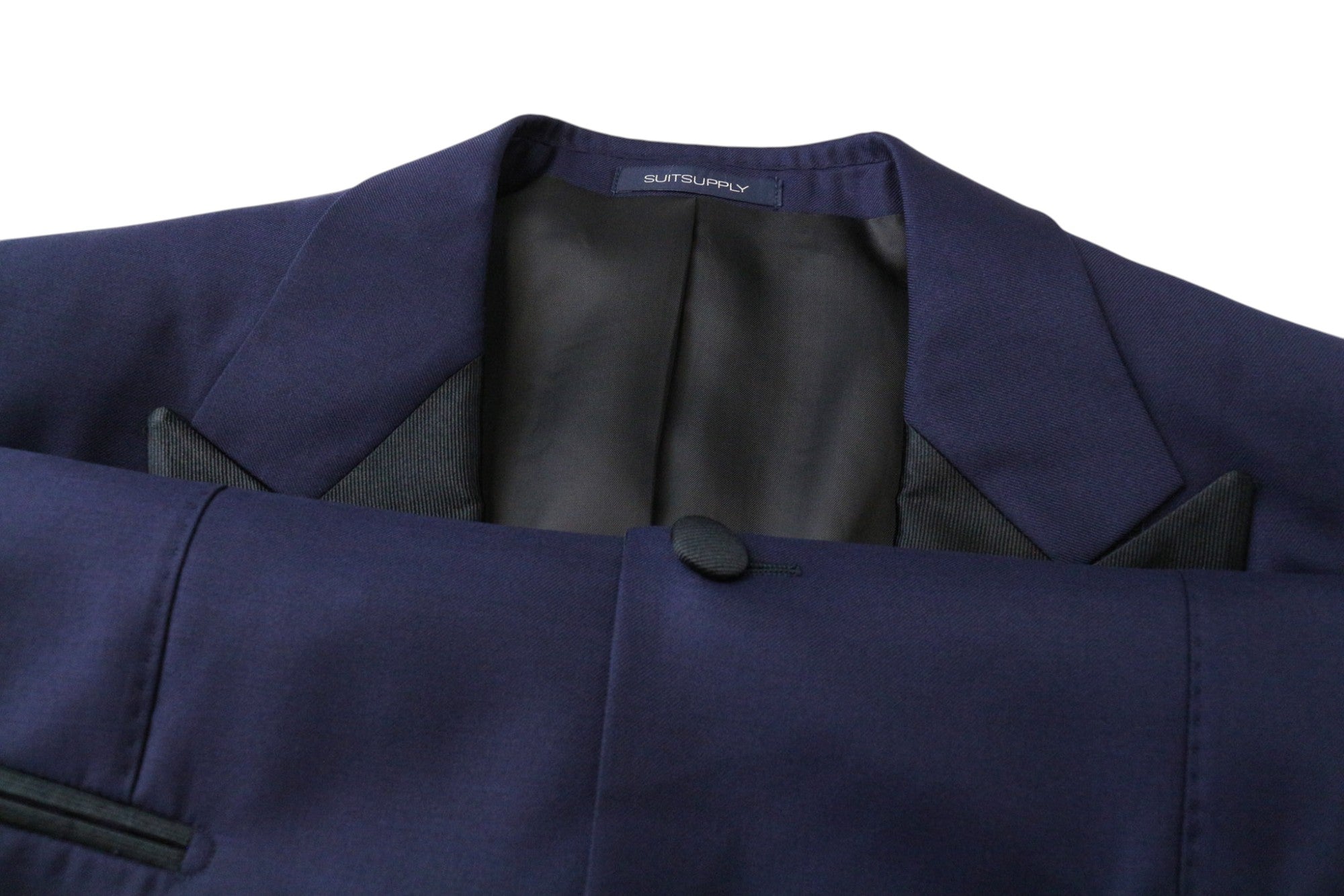 SUITSUPPLY Lazio Tuxedo Men's Suit UK36R Slim Fit Navy Super 130's Wool 3-Piece