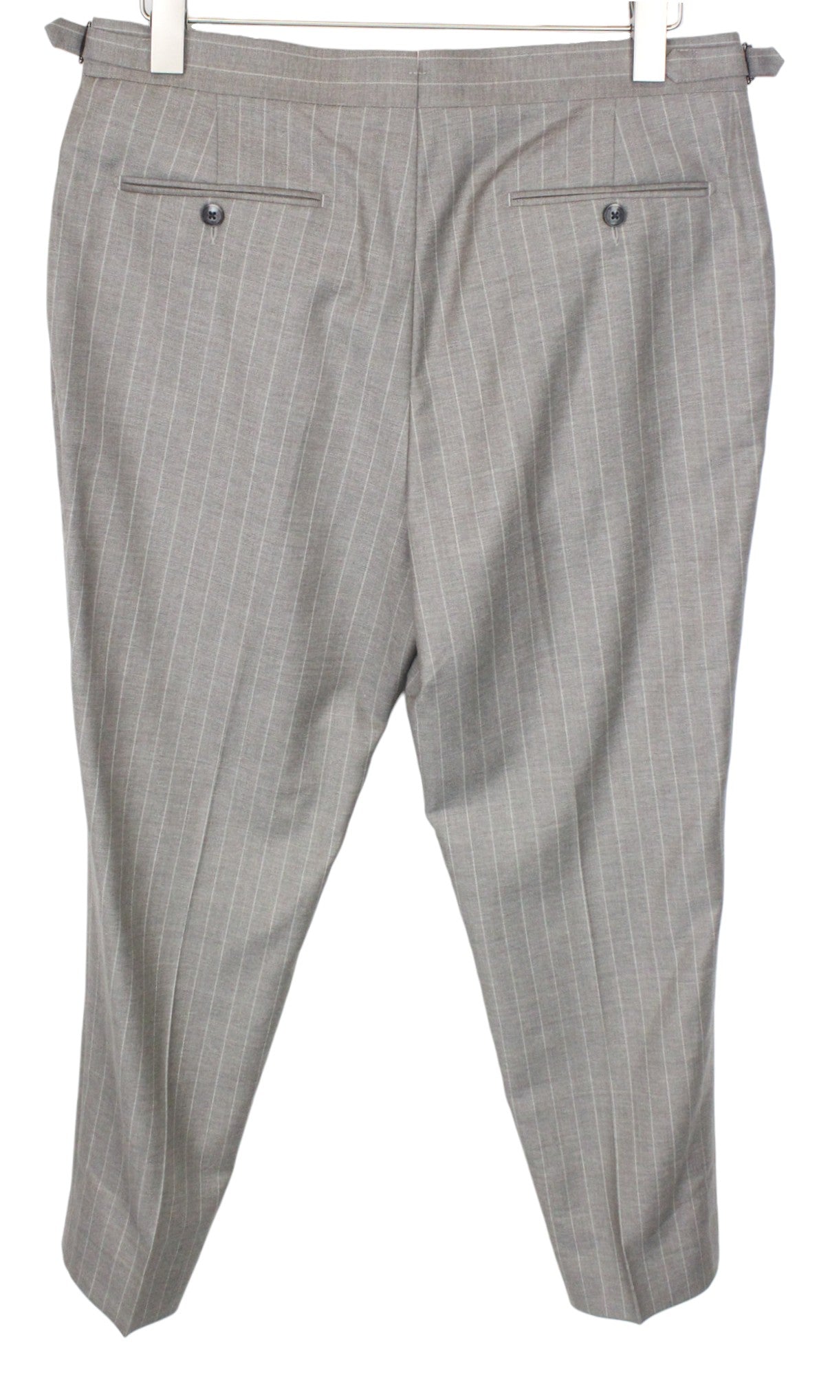 SUITSUPPLY La Spalla Men's Suit UK42S Brown Slim 2Pc Pure Wool Twill Striped