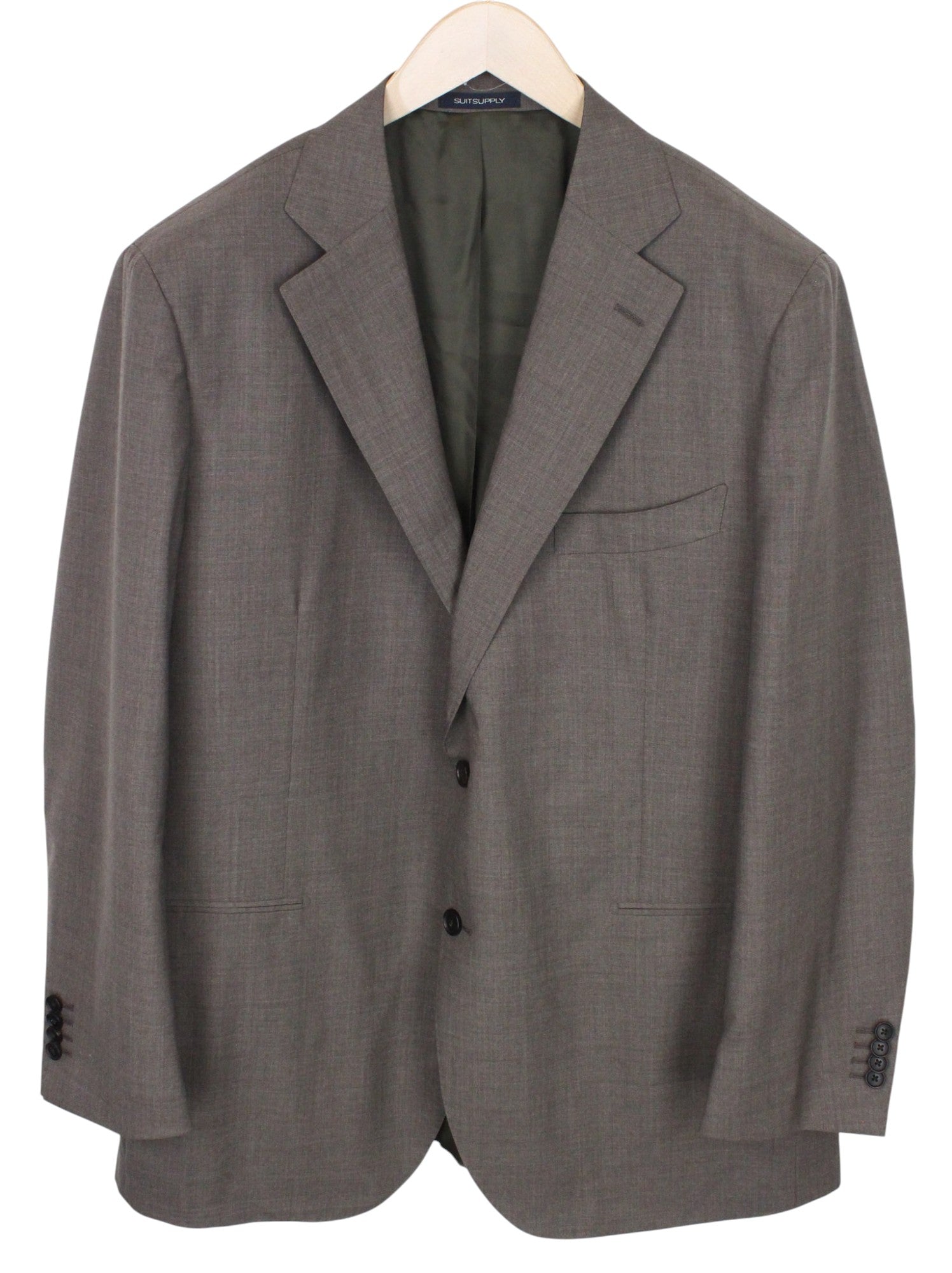 SUITSUPPLY La Spalla Men's Suit UK48R Brown Slim Wool Tropical S120 2Pc Melange